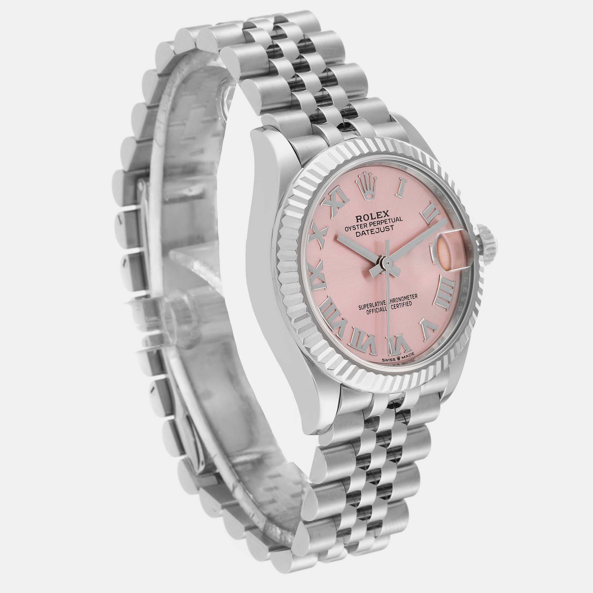 Rolex Datejust Midsize Steel White Gold Pink Dial Ladies Watch 278274 31 Mm