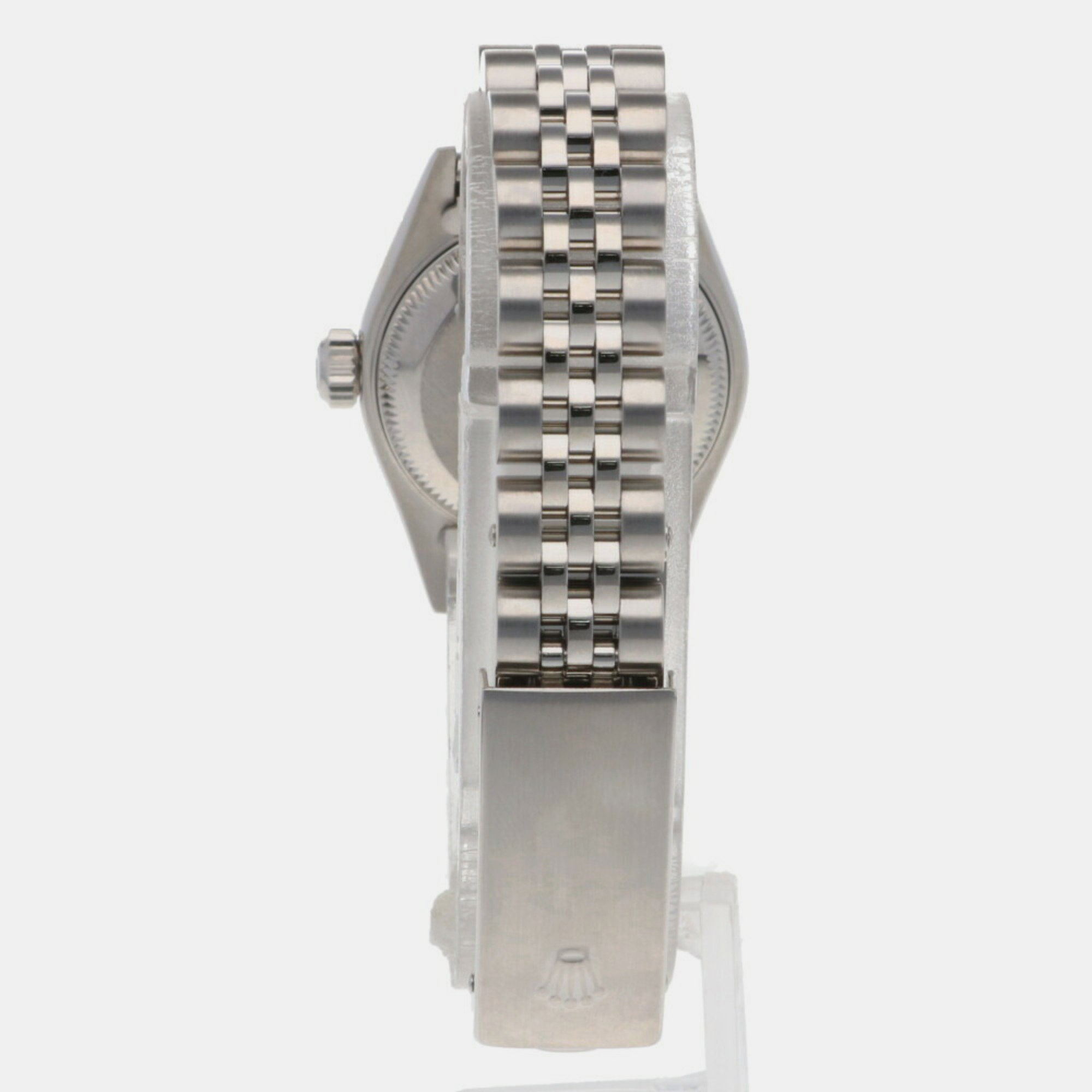 Rolex Silver 18K White Gold And Stainless Steel Datejust 79174 Automatic Women's Wristwatch 26 Mm