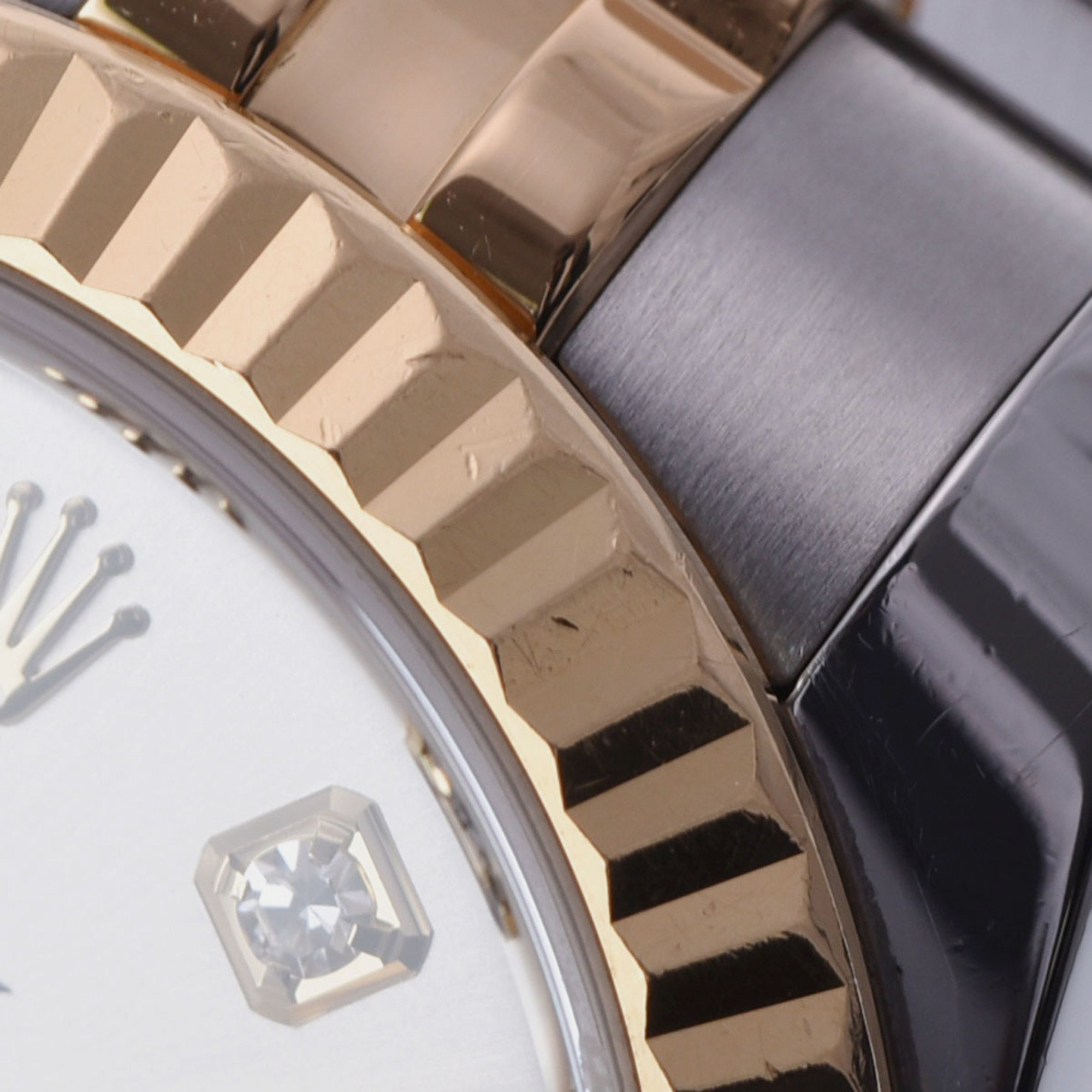 Rolex Silver Diamond 18k Yellow Gold Stainless Steel Datejust 179173 Automatic Women's Wristwatch 26 Mm