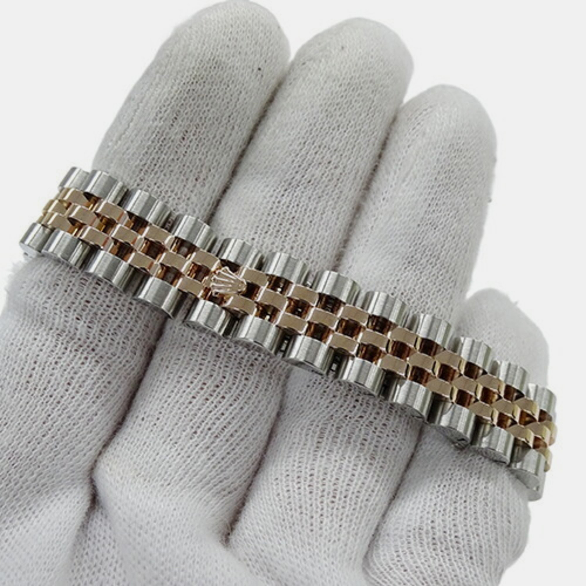 Rolex Pink 18k Rose Gold Stainless Steel Diamond Datejust 179171 Automatic Women's Wristwatch 26 Mm