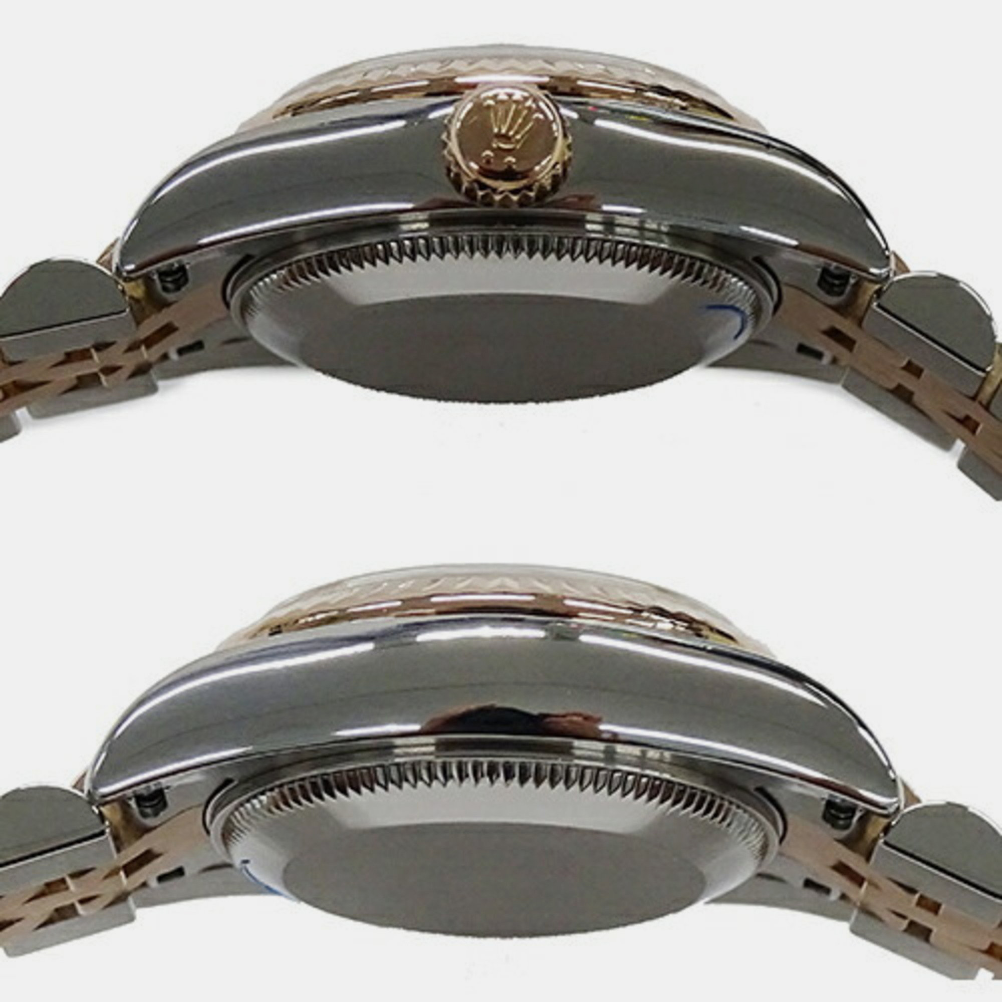 Rolex Pink 18k Rose Gold Stainless Steel Diamond Datejust 179171 Automatic Women's Wristwatch 26 Mm