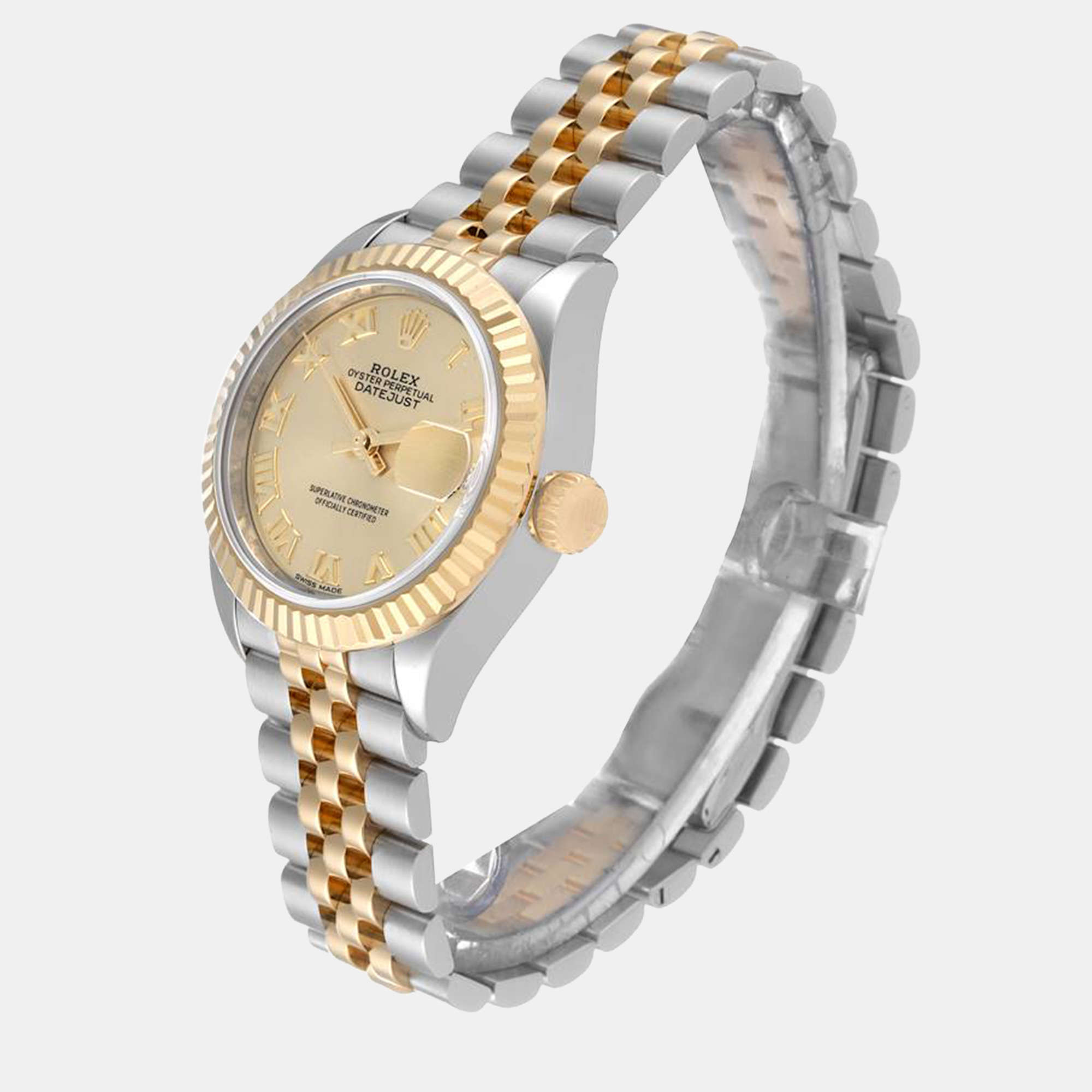 Rolex Datejust Steel Yellow Gold Champagne Dial Ladies Watch 279173 28 Mm