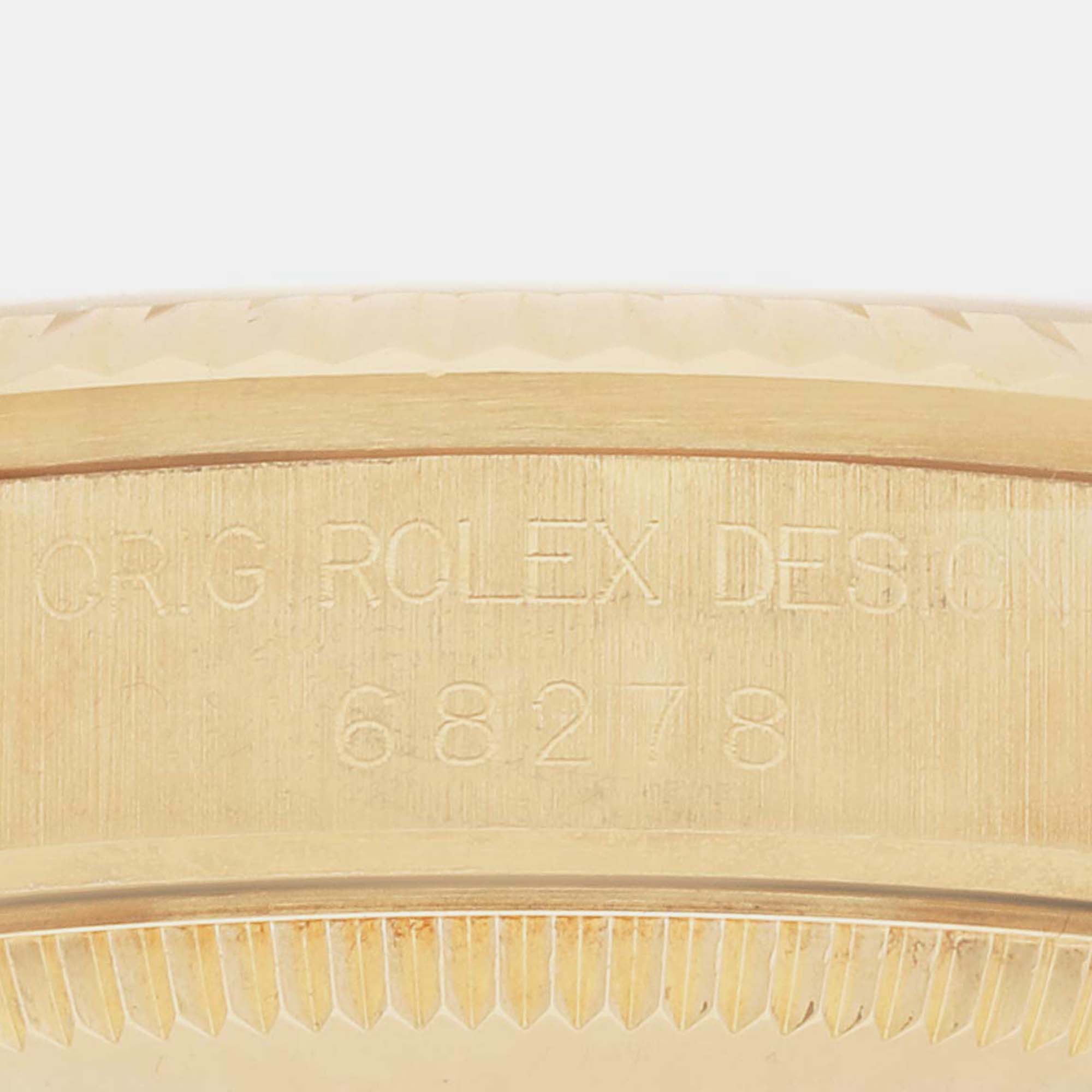 Rolex President Midsize Yellow Gold Myriad Diamond Dial Ladies Watch 68278 31 Mm
