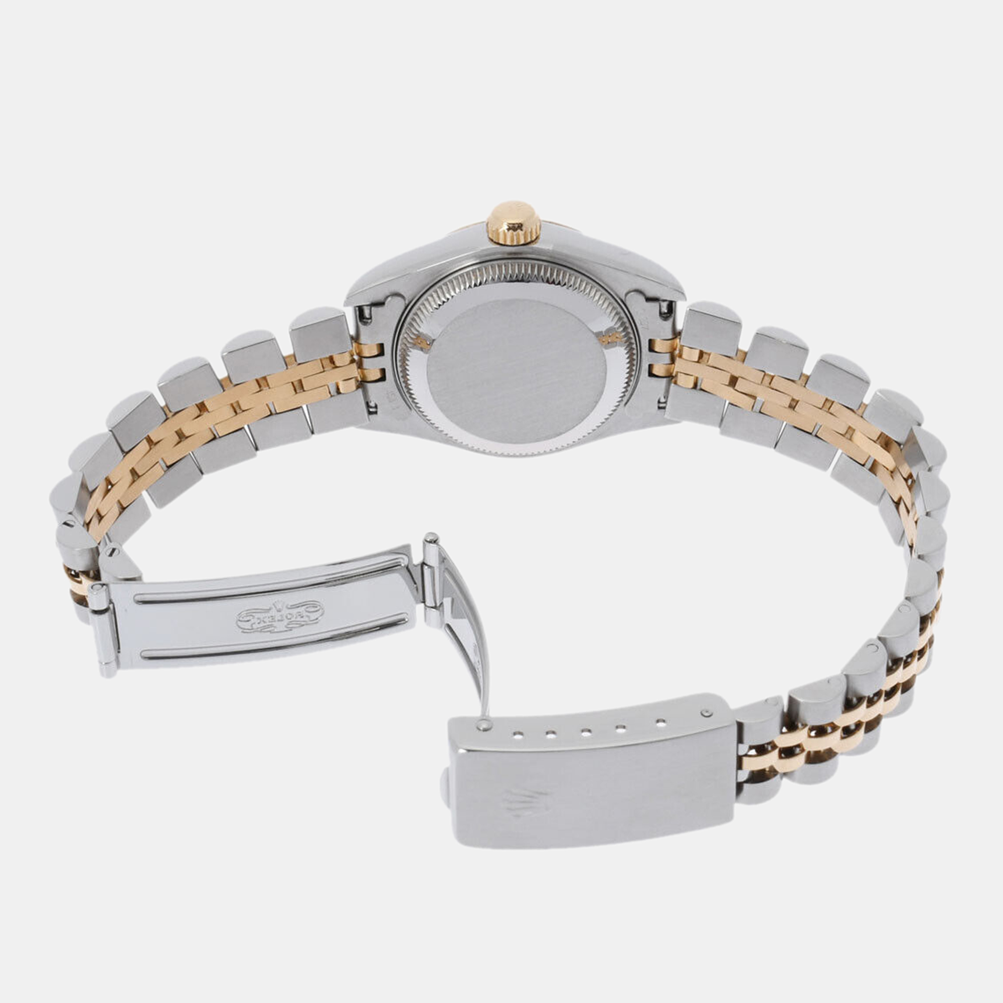 Rolex Champagne Diamond 18k Yellow Gold Stainless Steel Datejust 69173 Automatic Women's Wristwatch 26 Mm