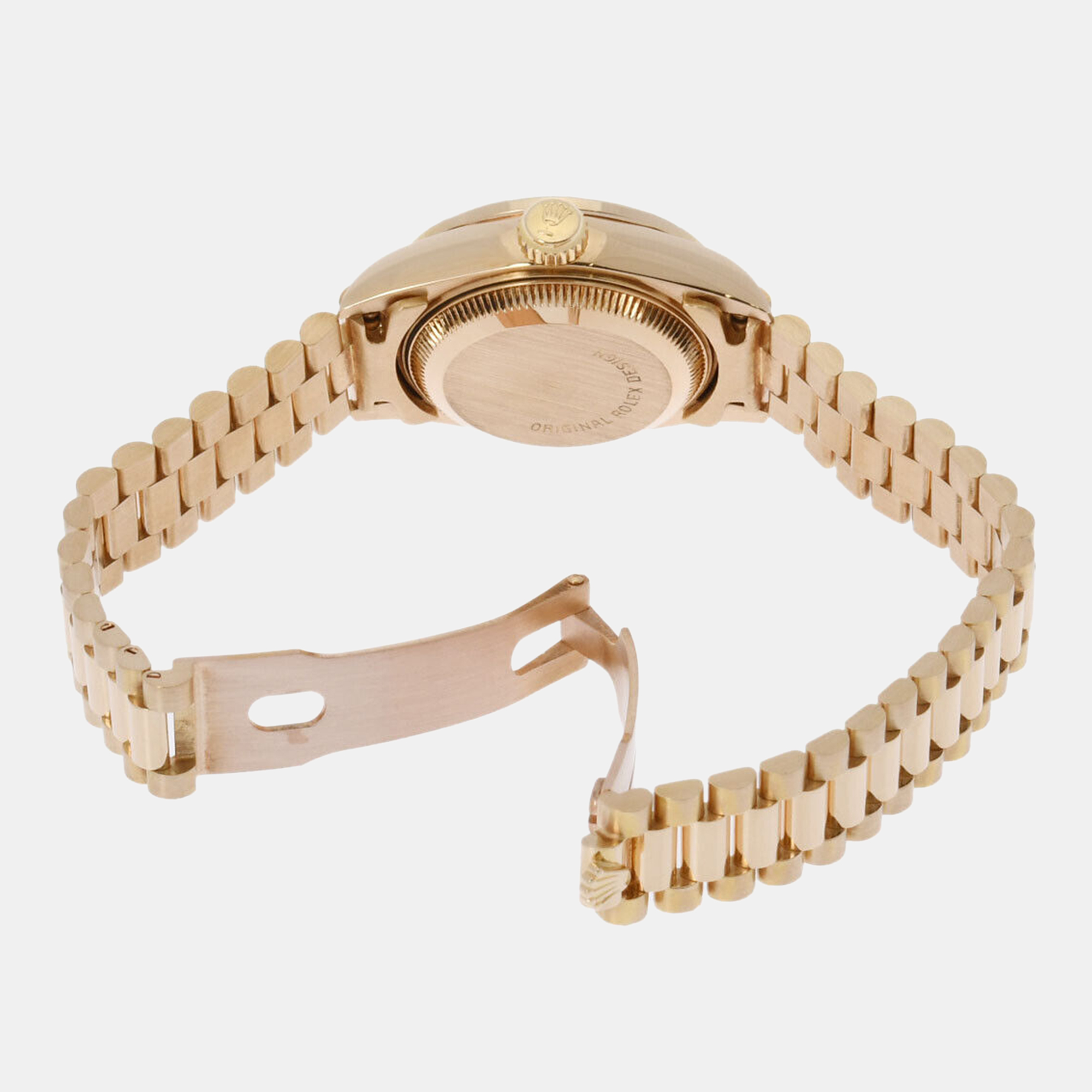 Rolex Champagne 18k Yellow Gold Diamond Datejust 69138 Automatic Women's Wristwatch 26 Mm