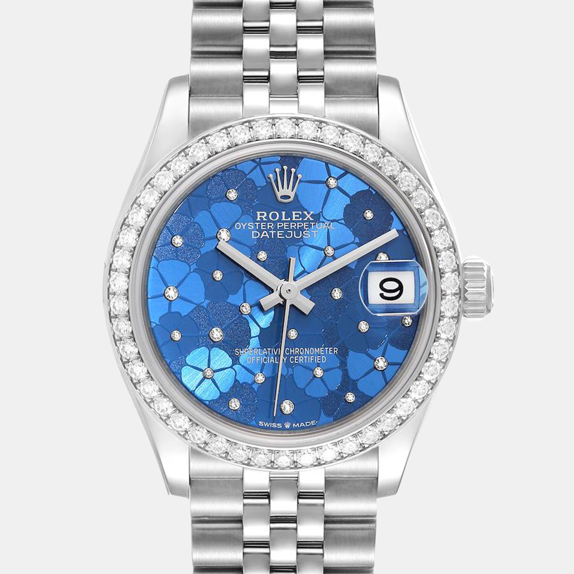 Rolex Datejust 31 Steel White Gold Diamond Ladies Watch 278384