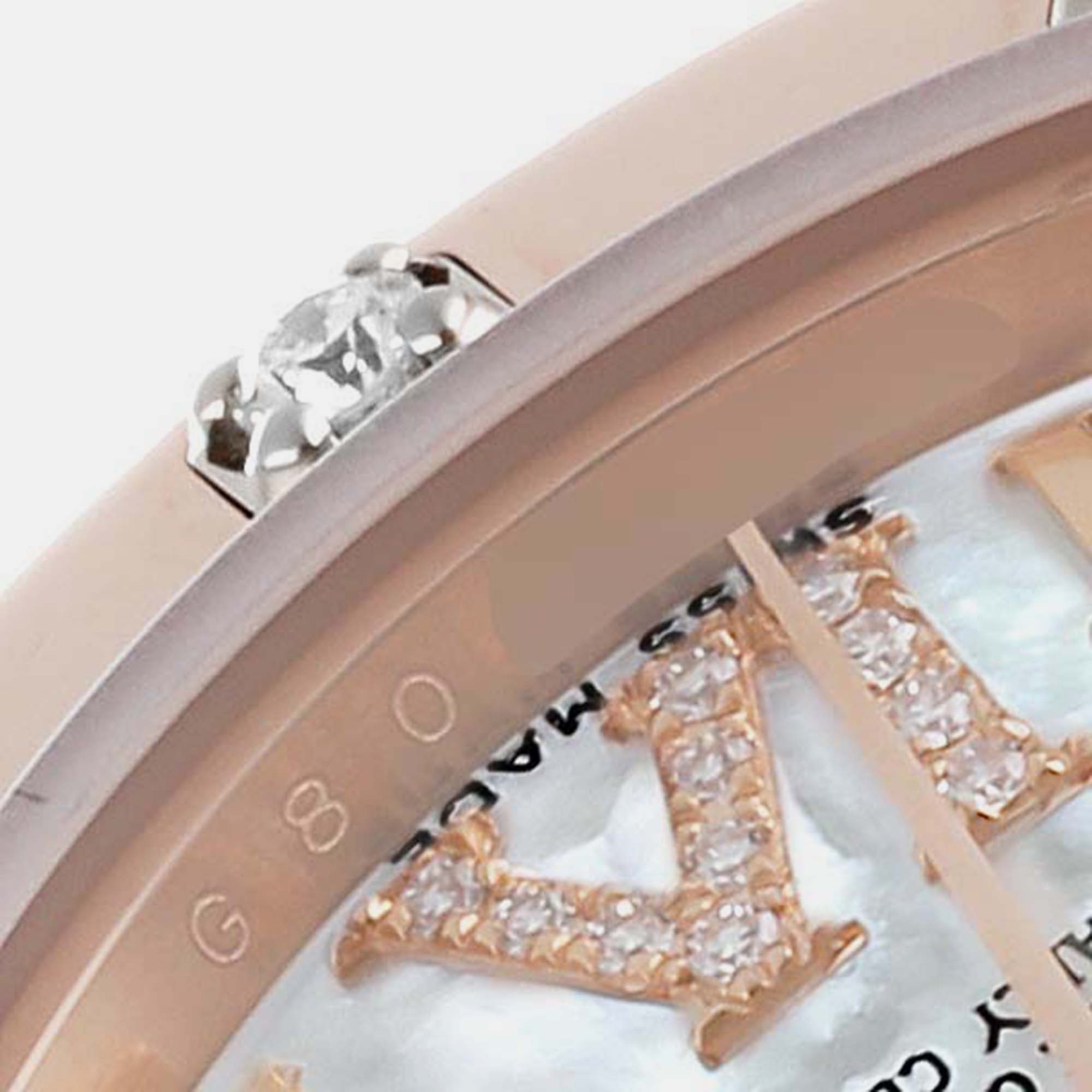 Rolex Pearlmaster Mother Of Pearl Dial Rose Gold Diamond Ladies Watch 80315 29 Mm