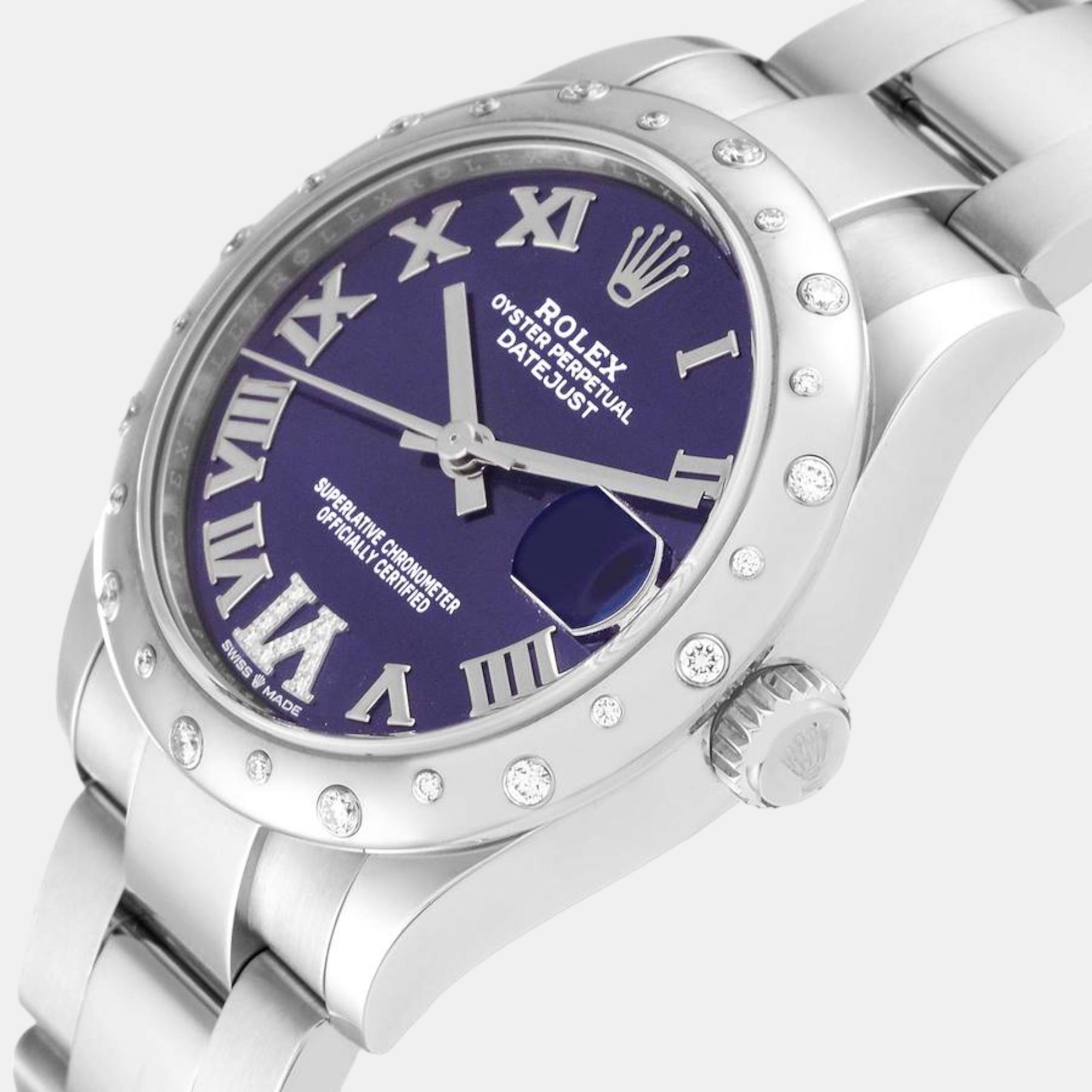 Rolex Datejust Midsize Steel White Gold Diamond Ladies Watch 278344 31 mm, Purple
Rolex Datejust Midsize Steel White Gold Diamond Ladies Watch 278344 31 mm, Purple