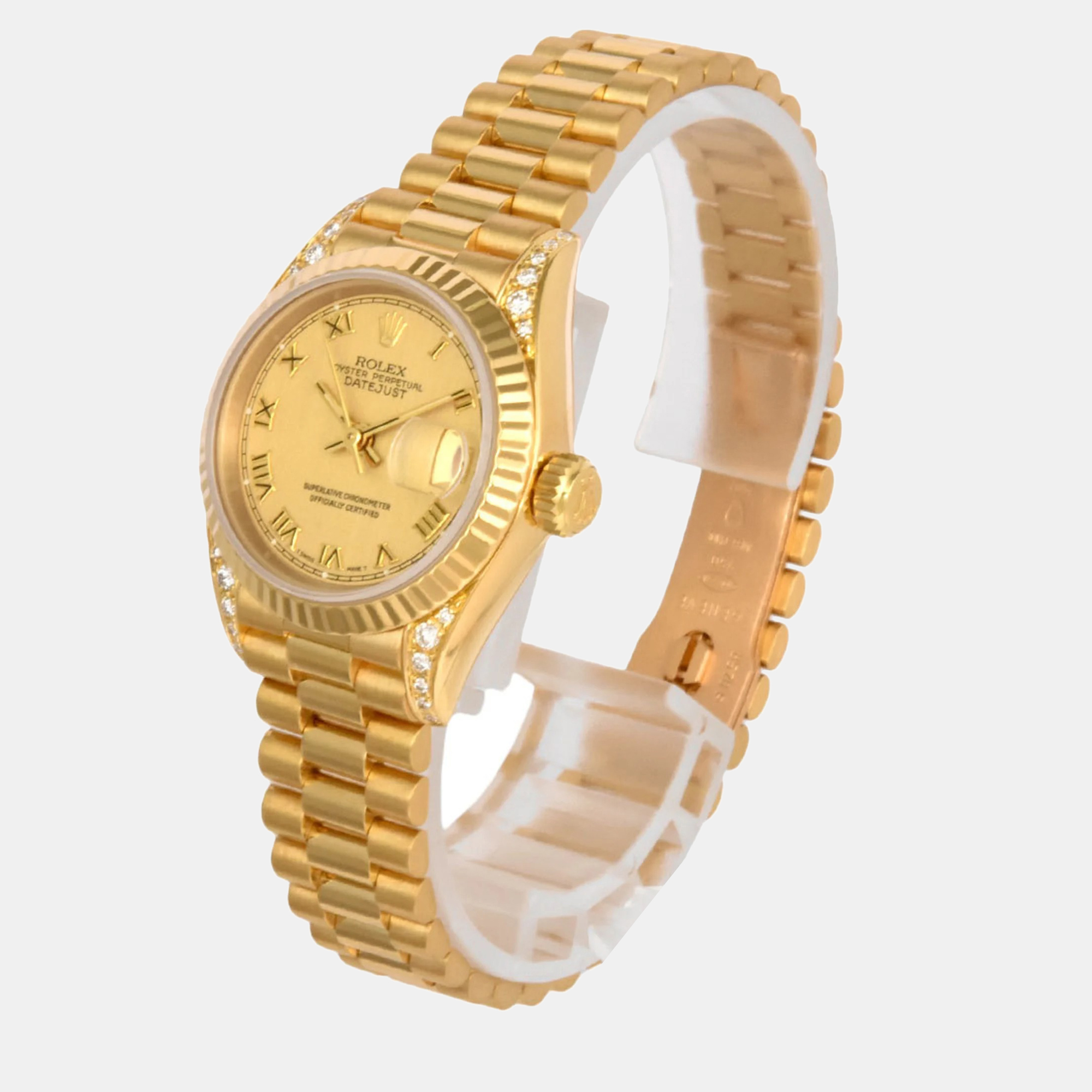 Rolex Gold 18k Yellow Gold Diamond Datejust 69238 Automatic Women's Wristwatch 26 mm
Rolex Gold 18k Yellow Gold Diamond Datejust 69238 Automatic Women's Wristwatch 26 mm
