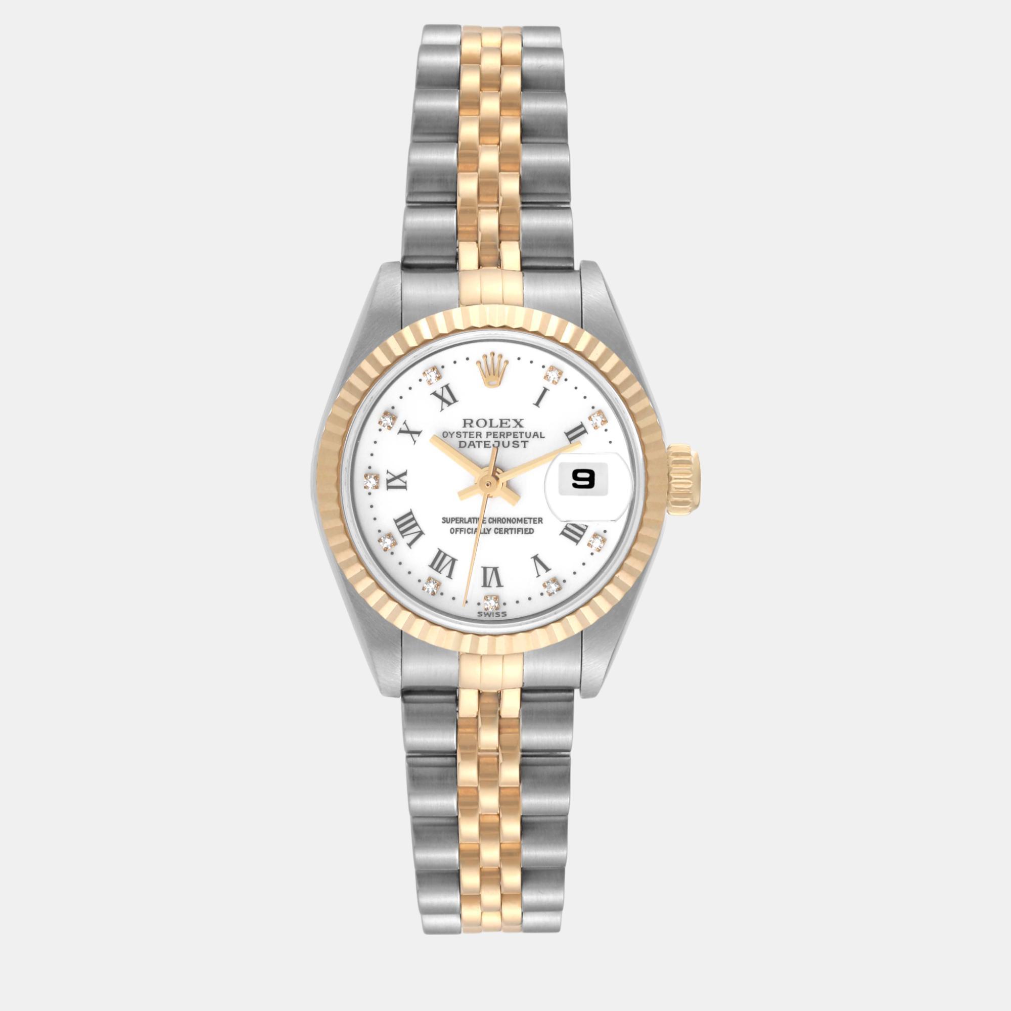 Rolex Datejust Yellow Gold White Diamond Dial Ladies Watch 26 mm
Rolex Datejust Yellow Gold White Diamond Dial Ladies Watch 26 mm