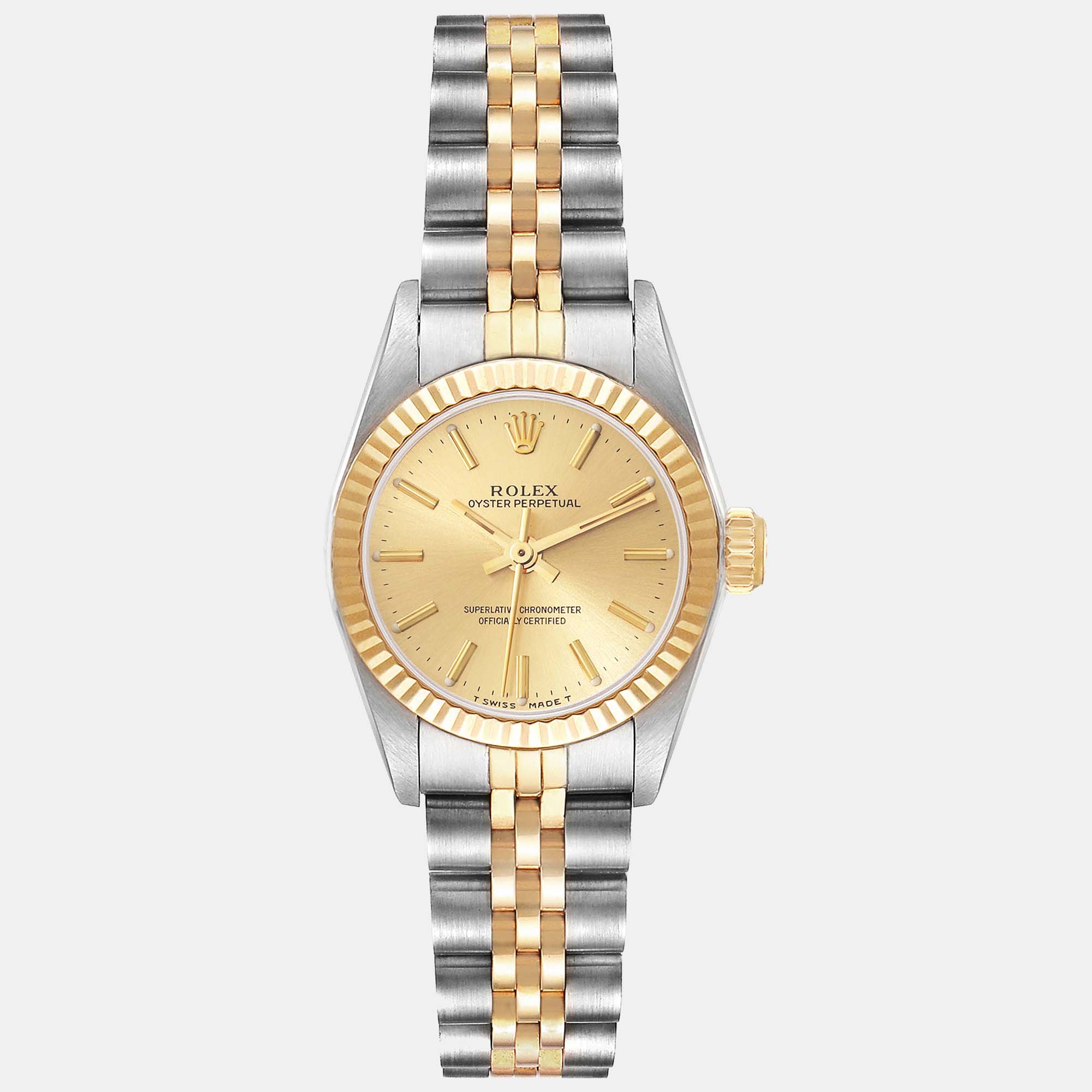 Rolex oyster perpetual steel yellow gold ladies watch 24 mm