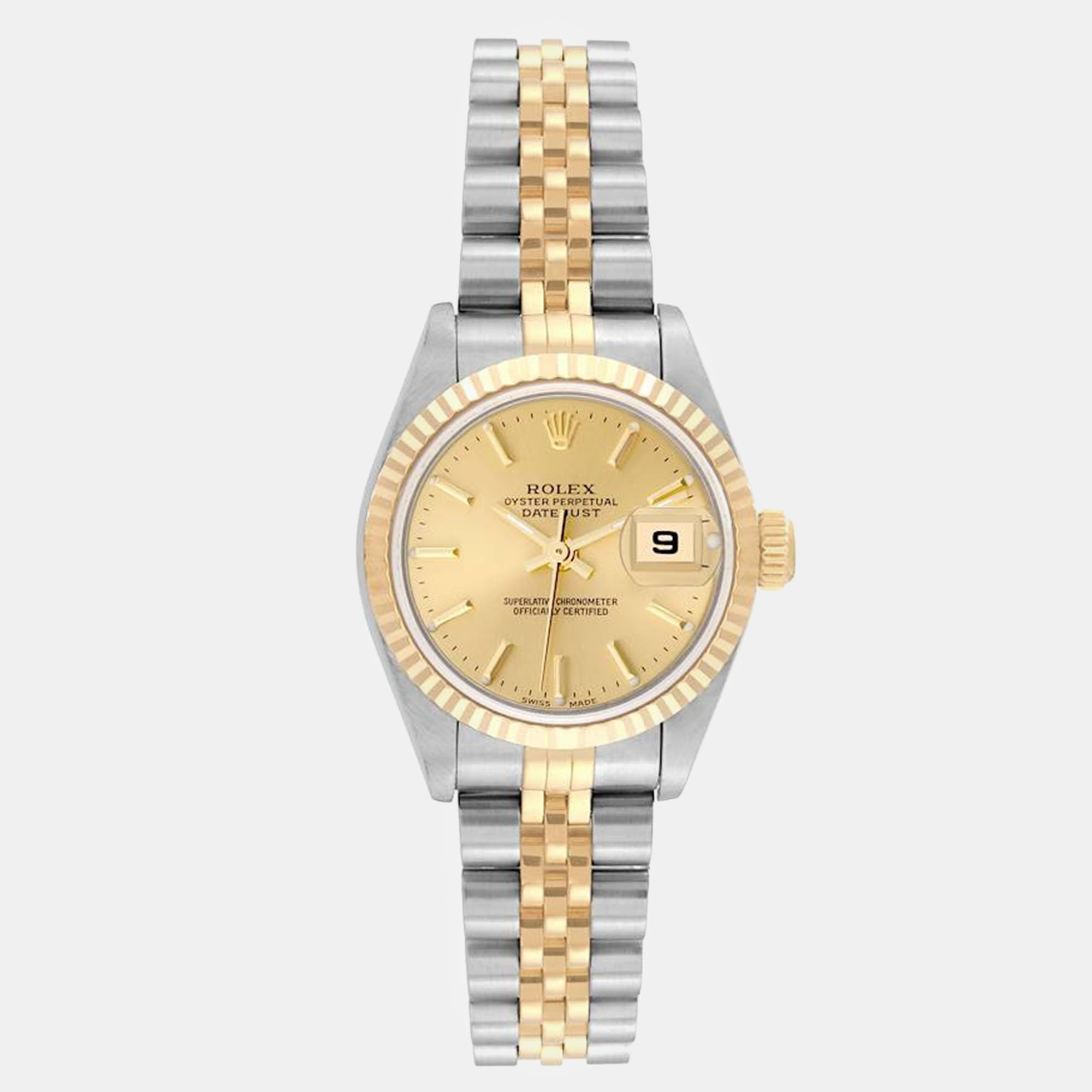Rolex datejust steel yellow gold champagne dial ladies watch 26.0 mm
