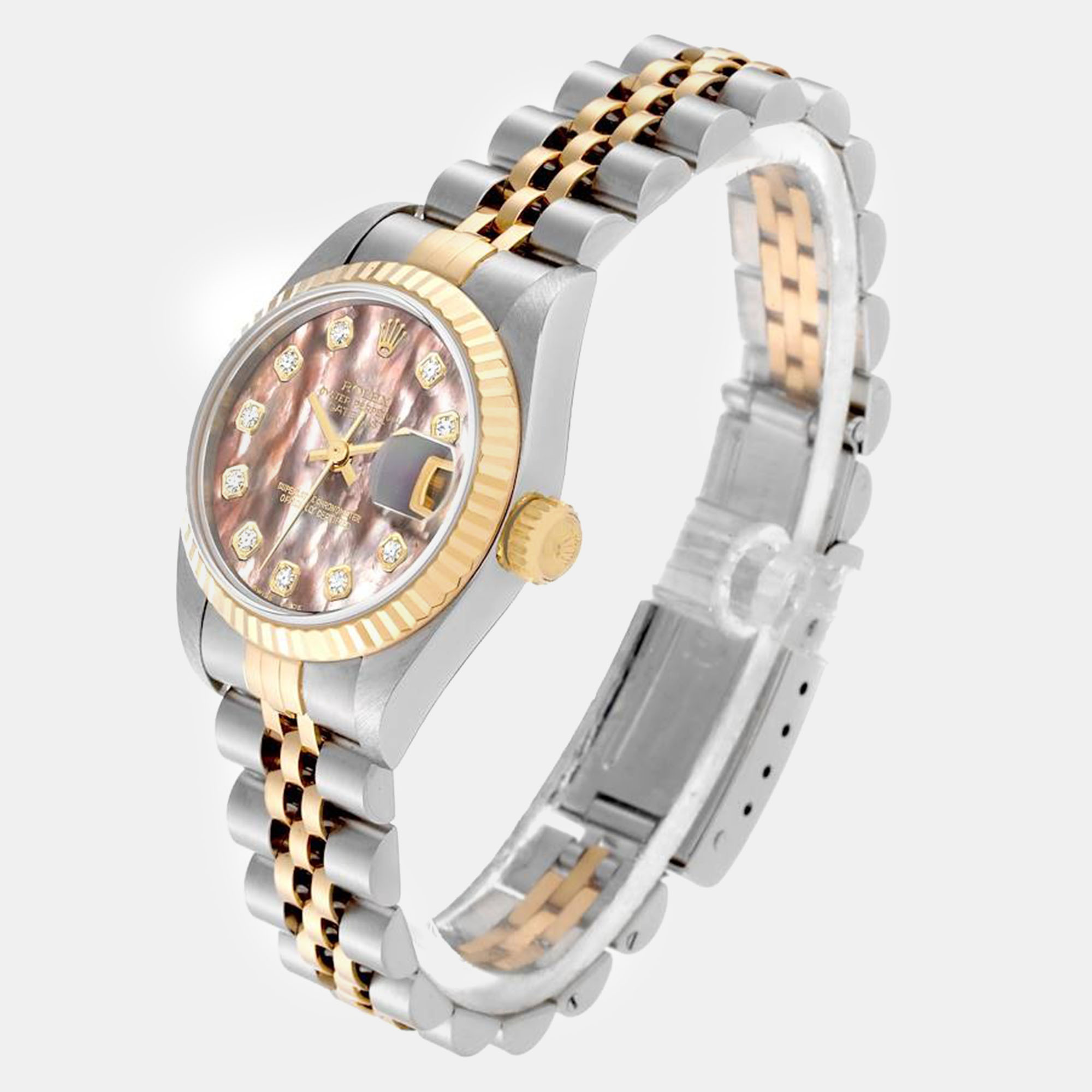 Rolex Datejust Steel Yellow Gold Mother Of Pearl Diamond Ladies Watch 26.0 Mm