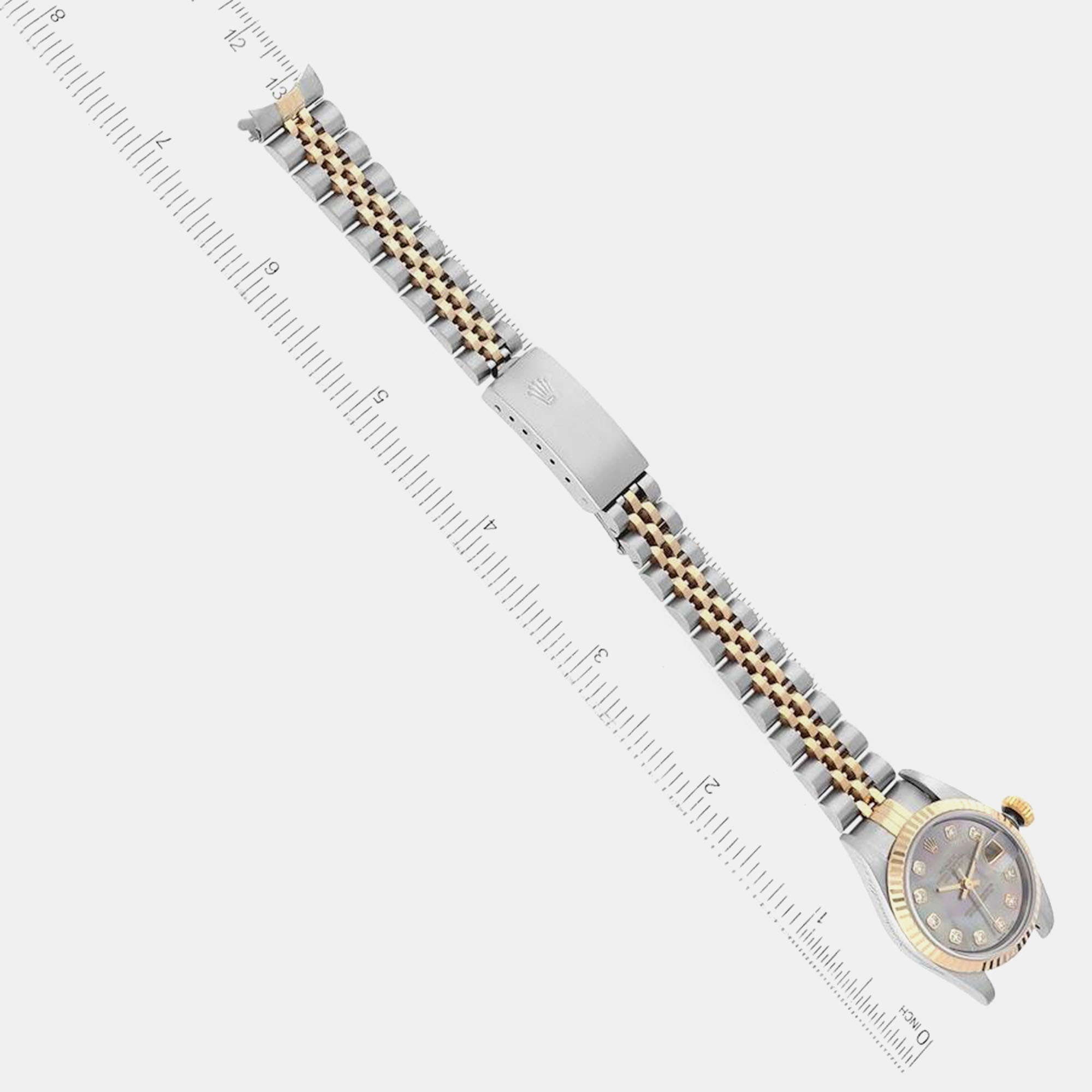 Rolex Datejust Steel Yellow Gold Mother Of Pearl Diamond Ladies Watch 26.0 Mm