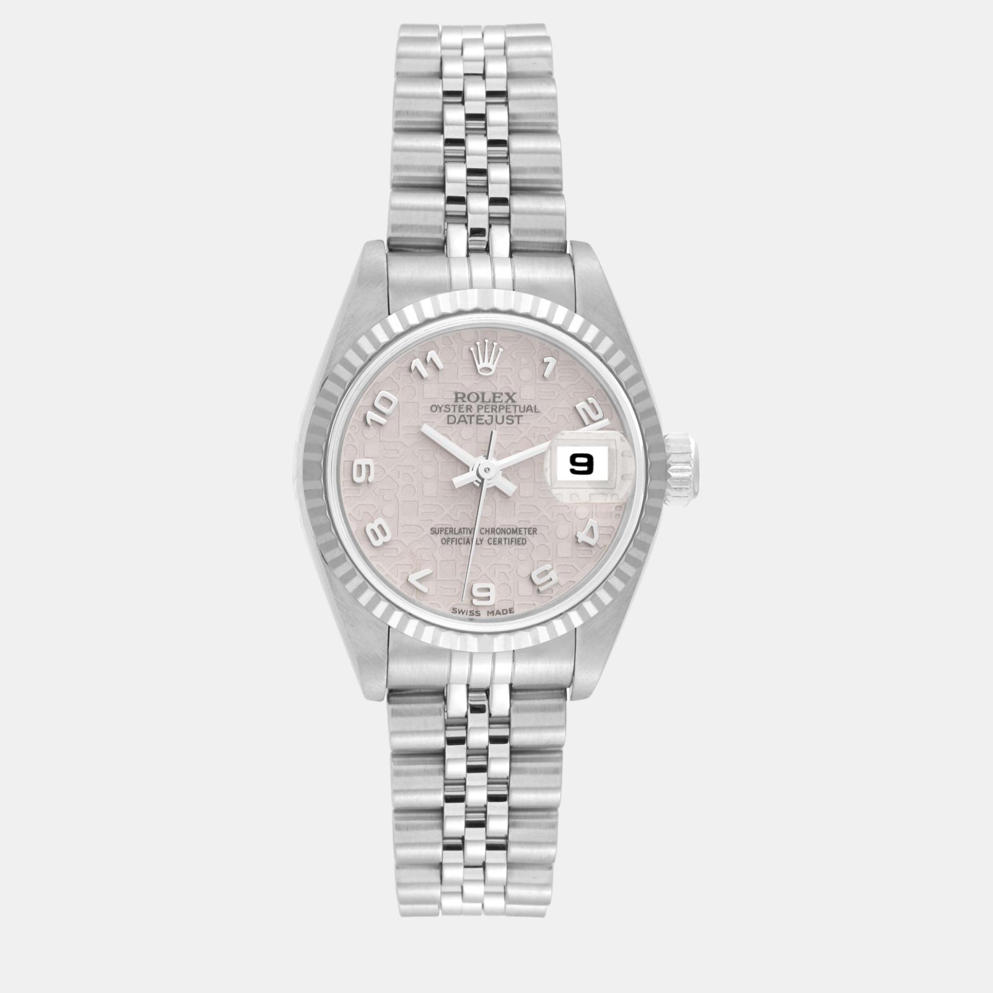 Rolex datejust steel white gold silver dial ladies watch 26.0 mm