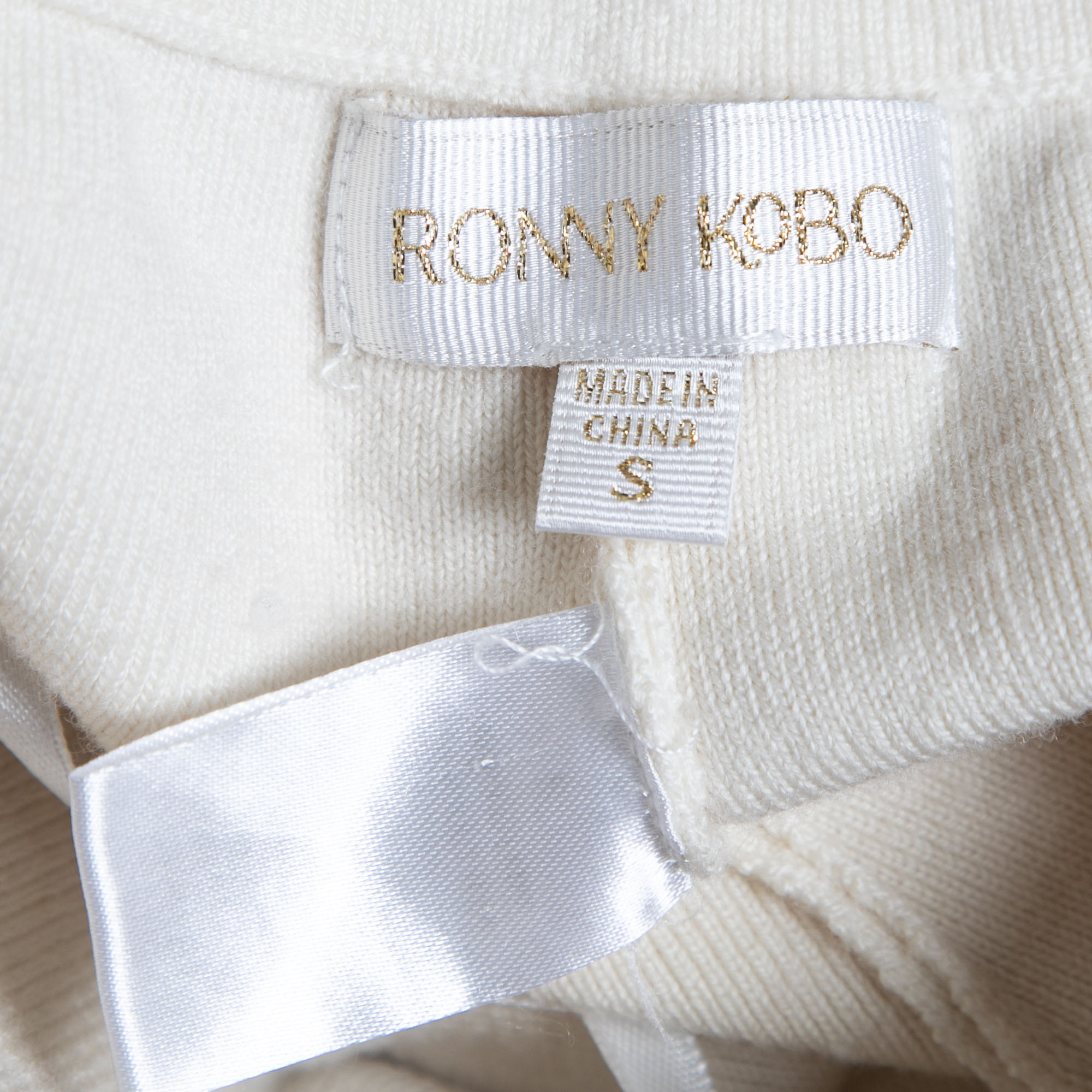 Ronny Kobo Cream Jovita Knit Joggers S