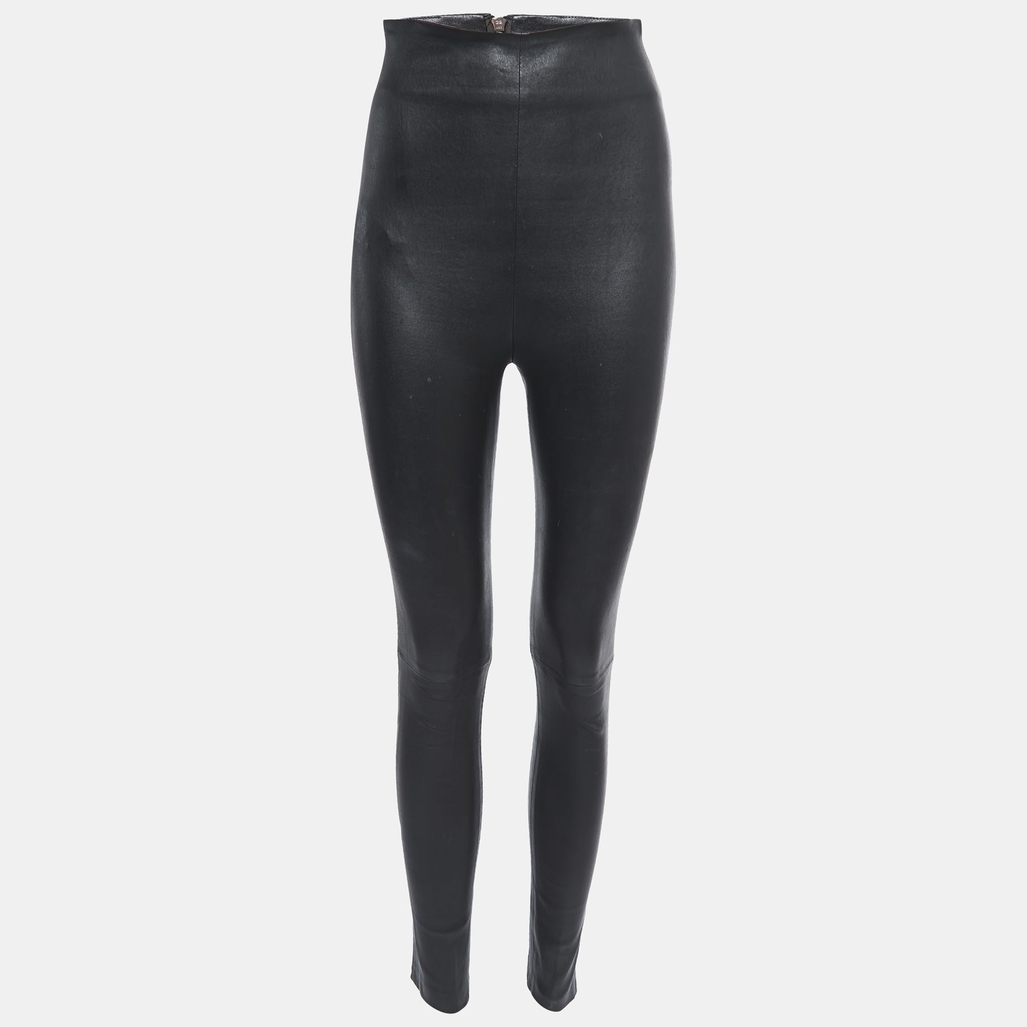 Sablyn black leather skinny leggings xs