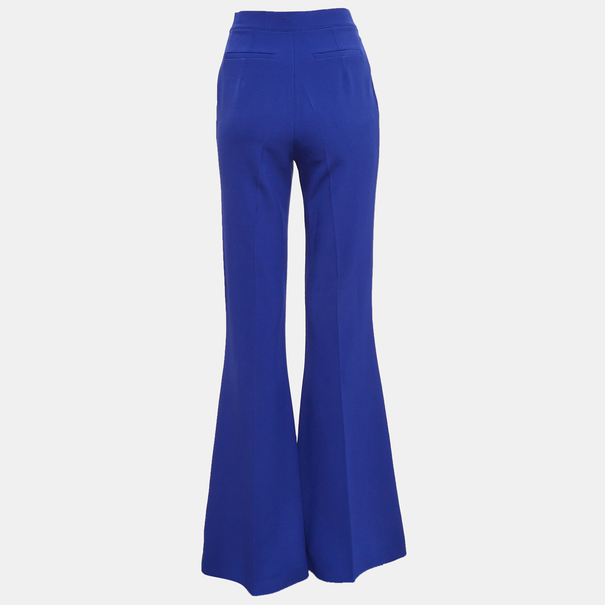 Safiyaa Azzure Blue Stretch Crepe Flared Pants M