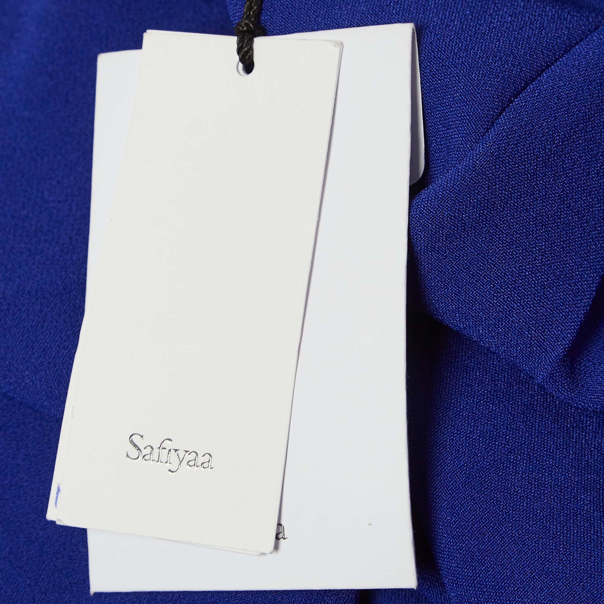 Safiyaa Azzure Blue Stretch Crepe Flared Pants M