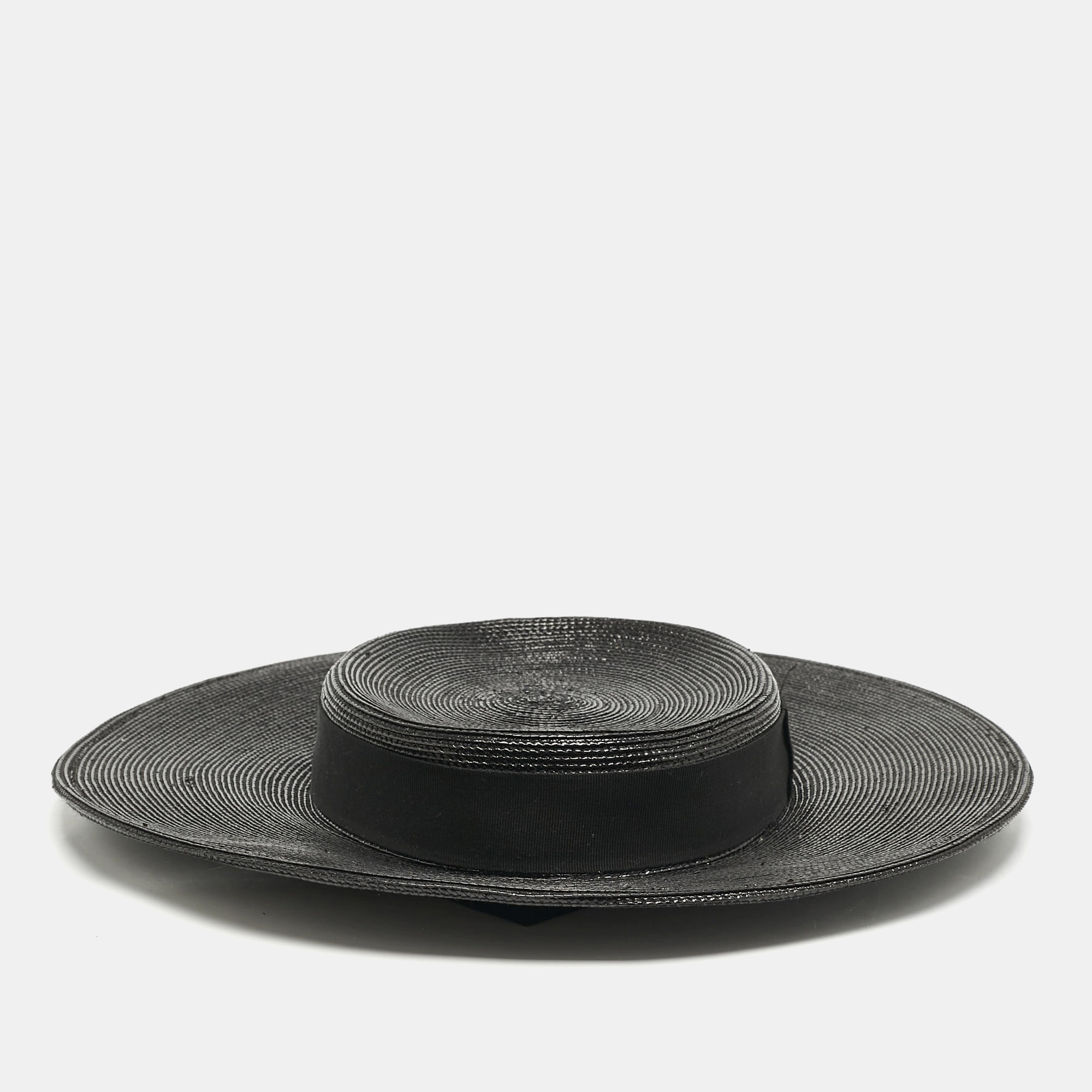 Saint Laurent Paris Black Straw Chapeau Grand Canotier Hat M, Pink
Saint Laurent Paris Black Straw Chapeau Grand Canotier Hat M, Pink
