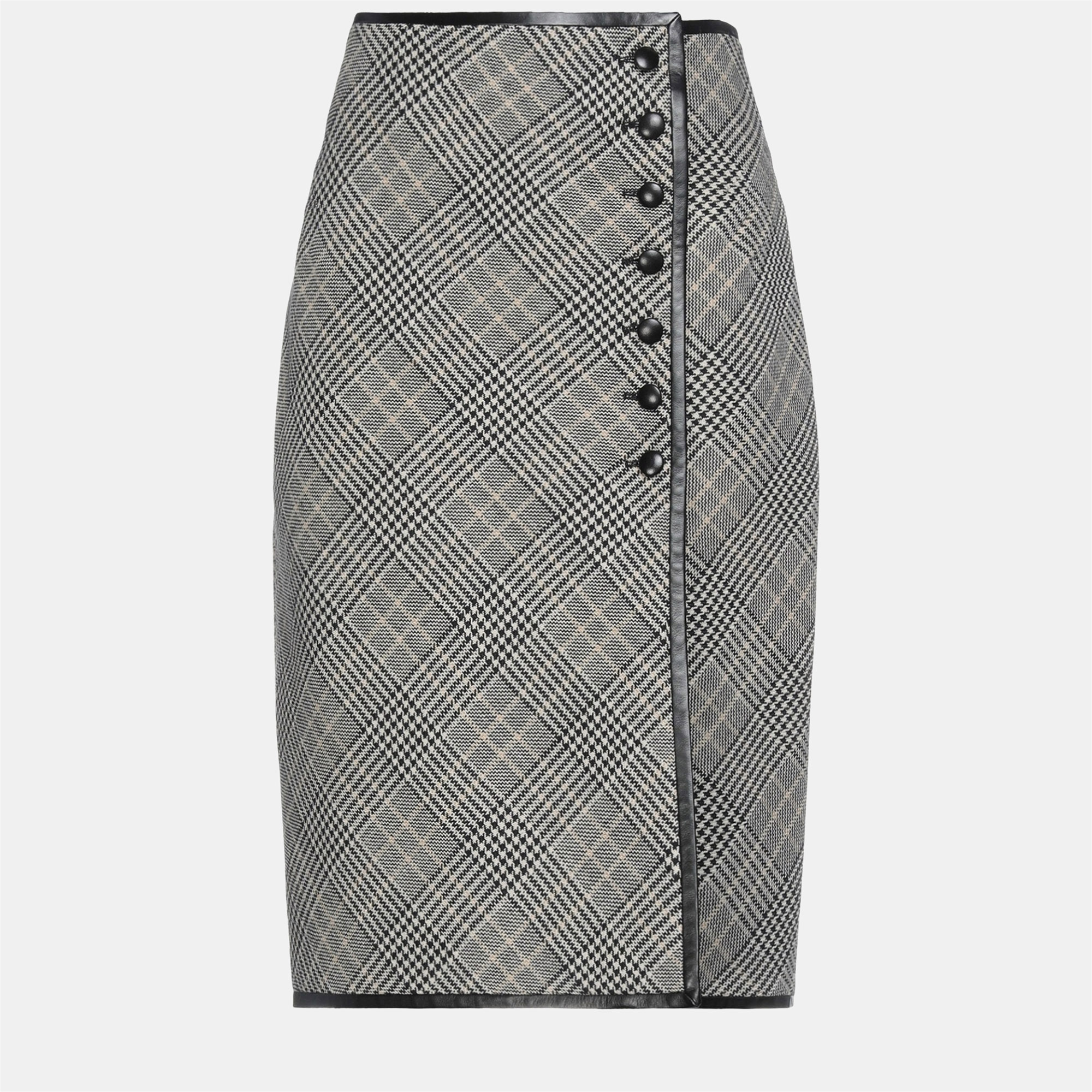 Saint laurent paris saint laurent virgin wool midi skirt 38