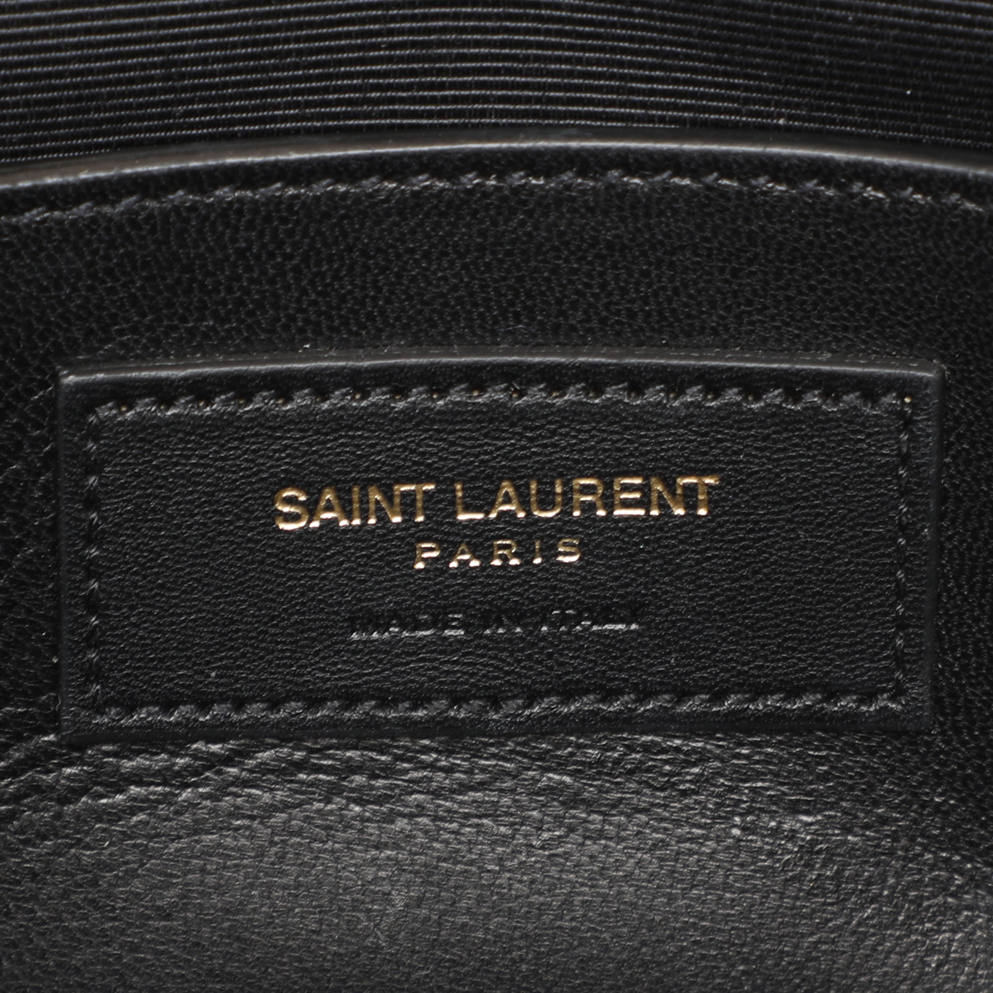 Saint Laurent Gold Lizard Embossed Leather Monogram Kate Tassel Clutch