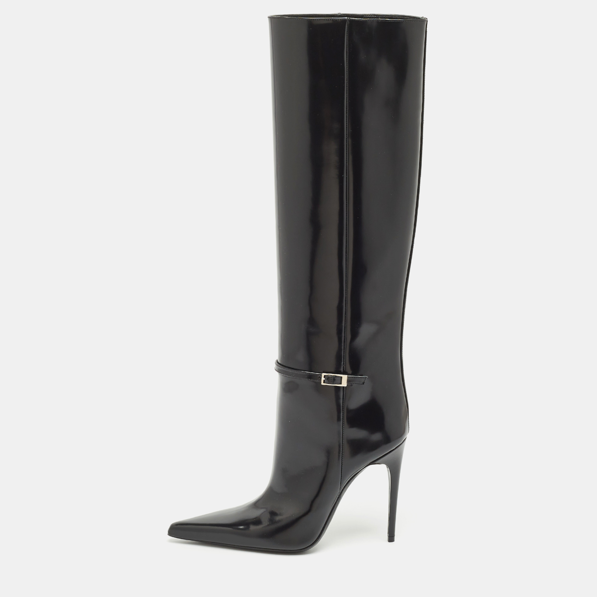 Saint Laurent Black Glazed Leather Vendome Knee Length Boots Size
Saint Laurent Black Glazed Leather Vendome Knee Length Boots Size