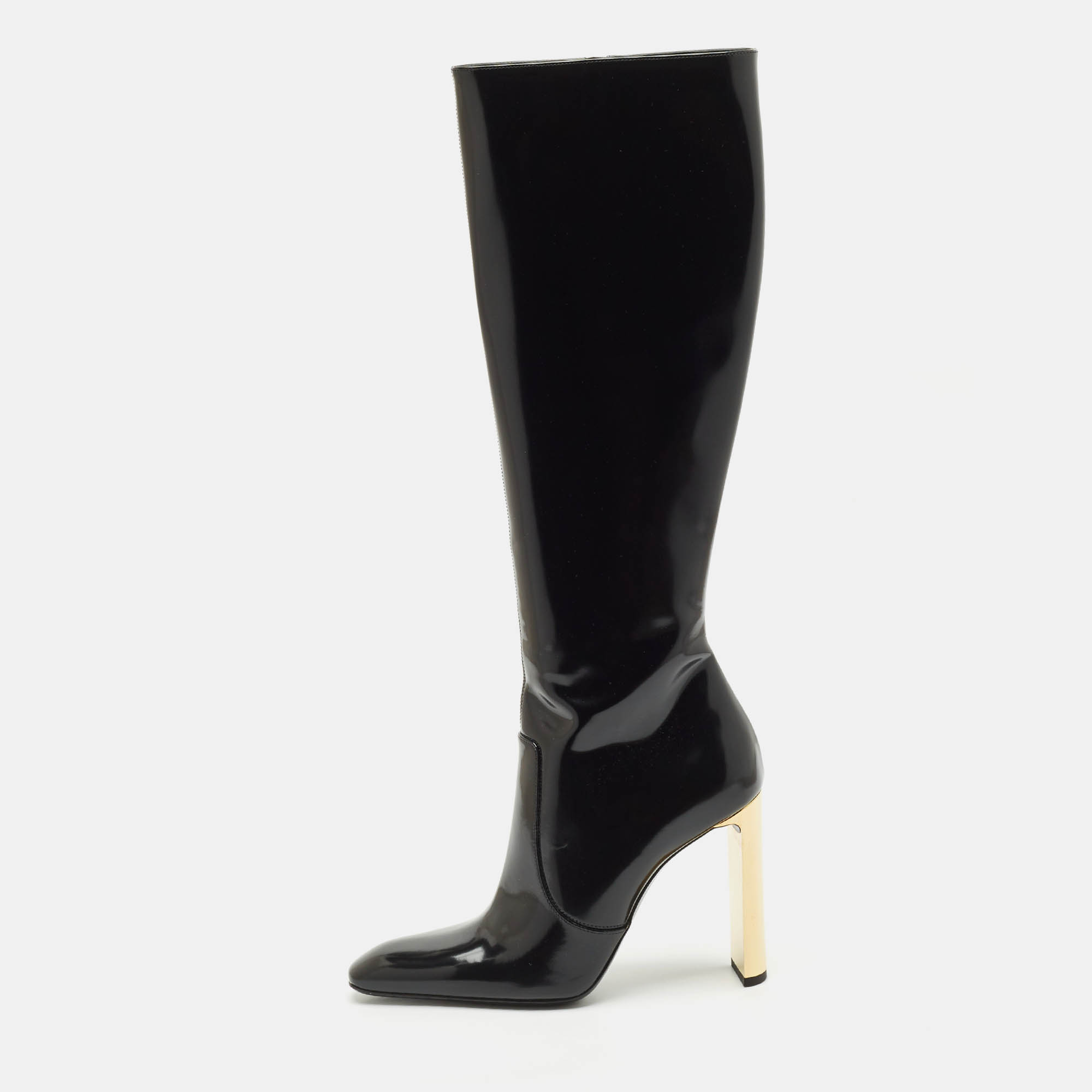 Saint Laurent Black Glazed Leather Auteuil Knee Length Boots Size
Saint Laurent Black Glazed Leather Auteuil Knee Length Boots Size