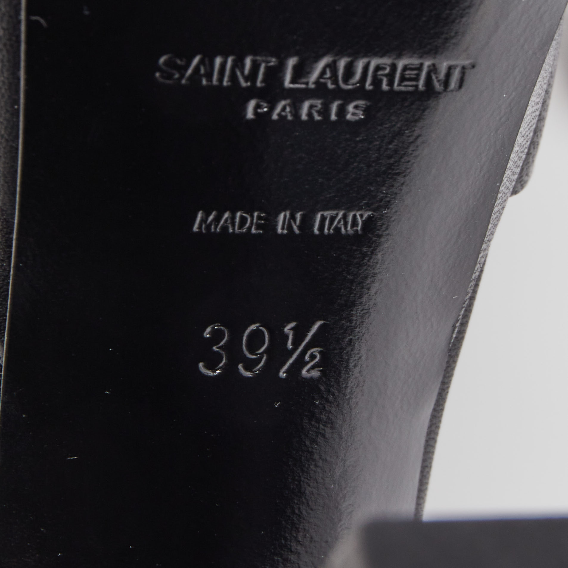 Saint Laurent Black Leather Tribute Platform Sandals Size 39.5