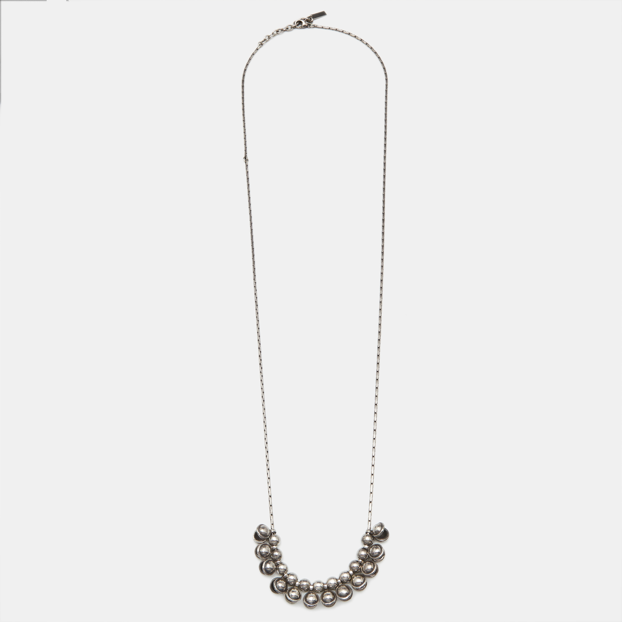 Saint Laurent Paris Silver Tone Necklace