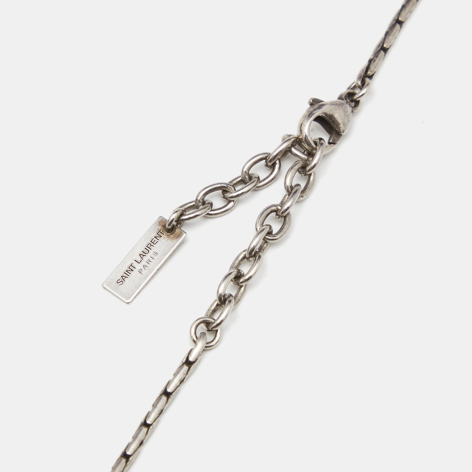 Saint Laurent Paris Silver Tone Necklace