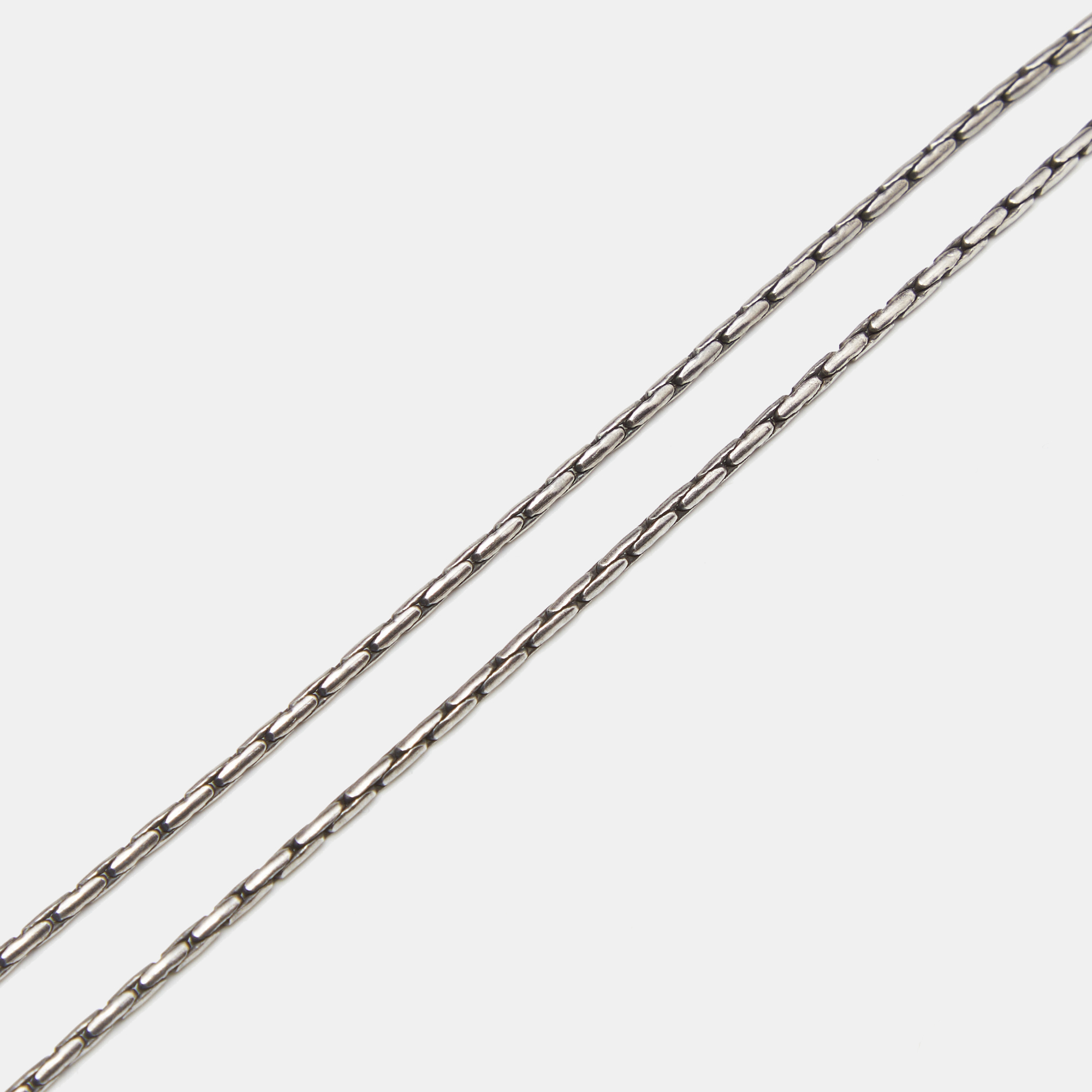 Saint Laurent Paris Silver Tone Necklace