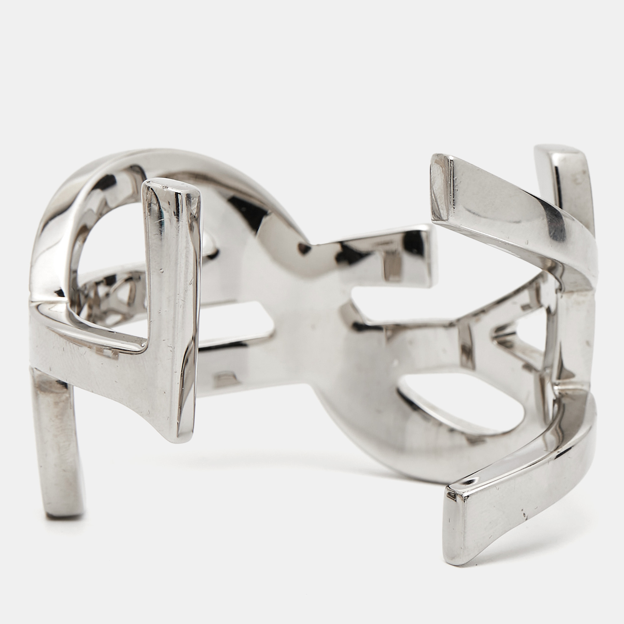 Saint Laurent Opyum Silver Tone Open Cuff Bracelet