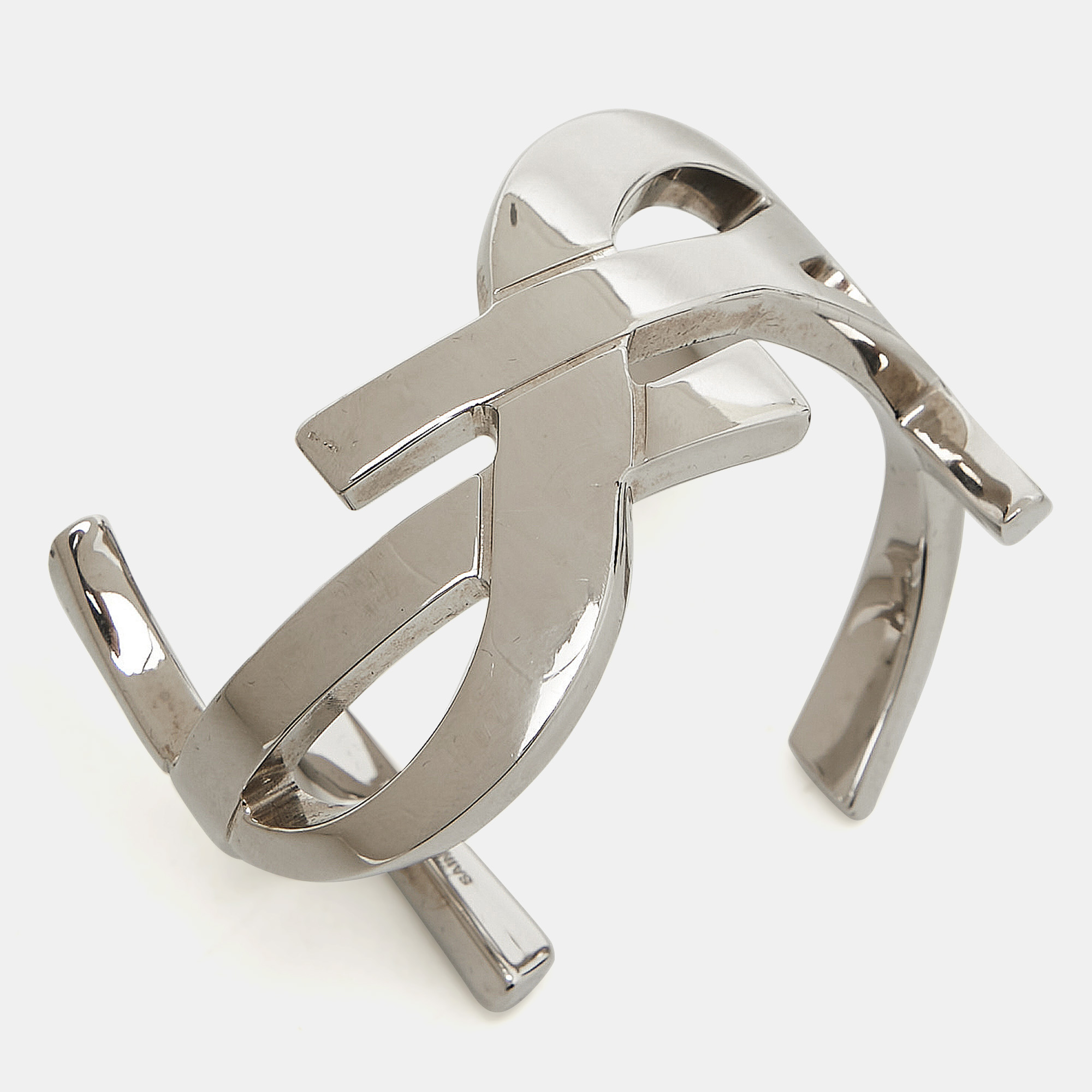 Saint Laurent Opyum Silver Tone Open Cuff Bracelet