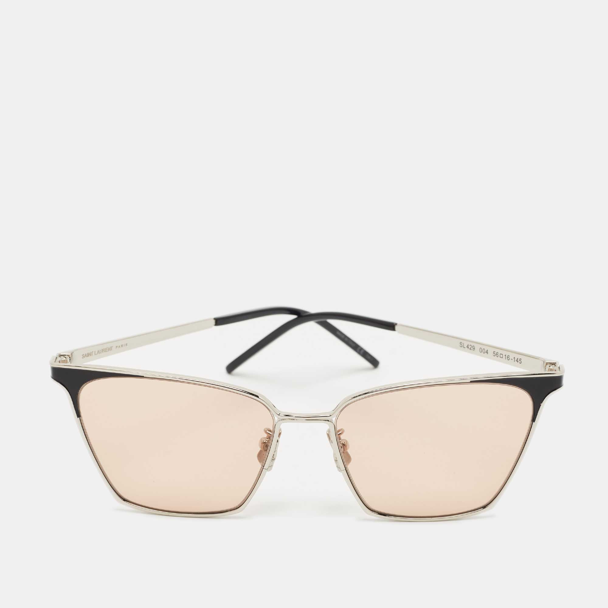 Saint Laurent Silver/Peach SL429 New Wave Square Sunglasses, Orange
Saint Laurent Silver/Peach SL429 New Wave Square Sunglasses, Orange