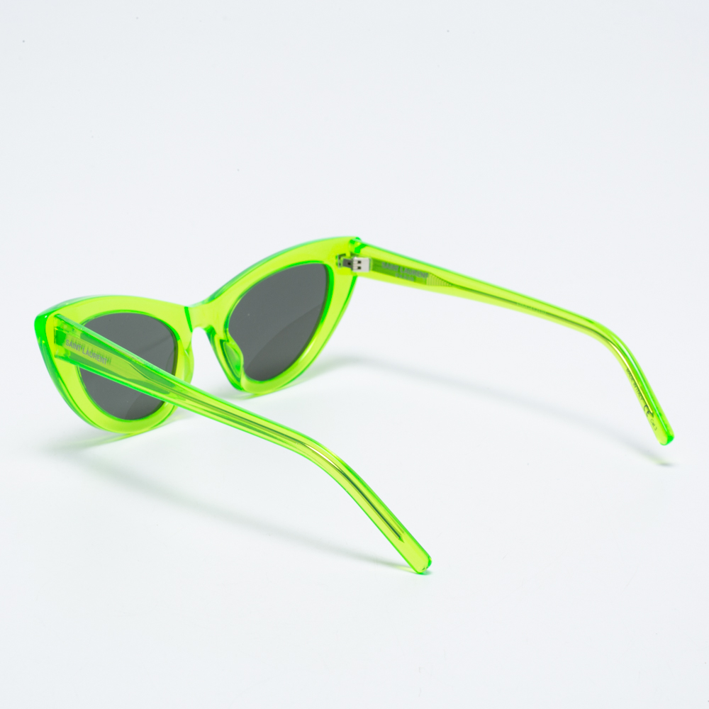

Saint Laurent Fluo Green/ Grey SL 213 Lily Cat Eye Sunglasses