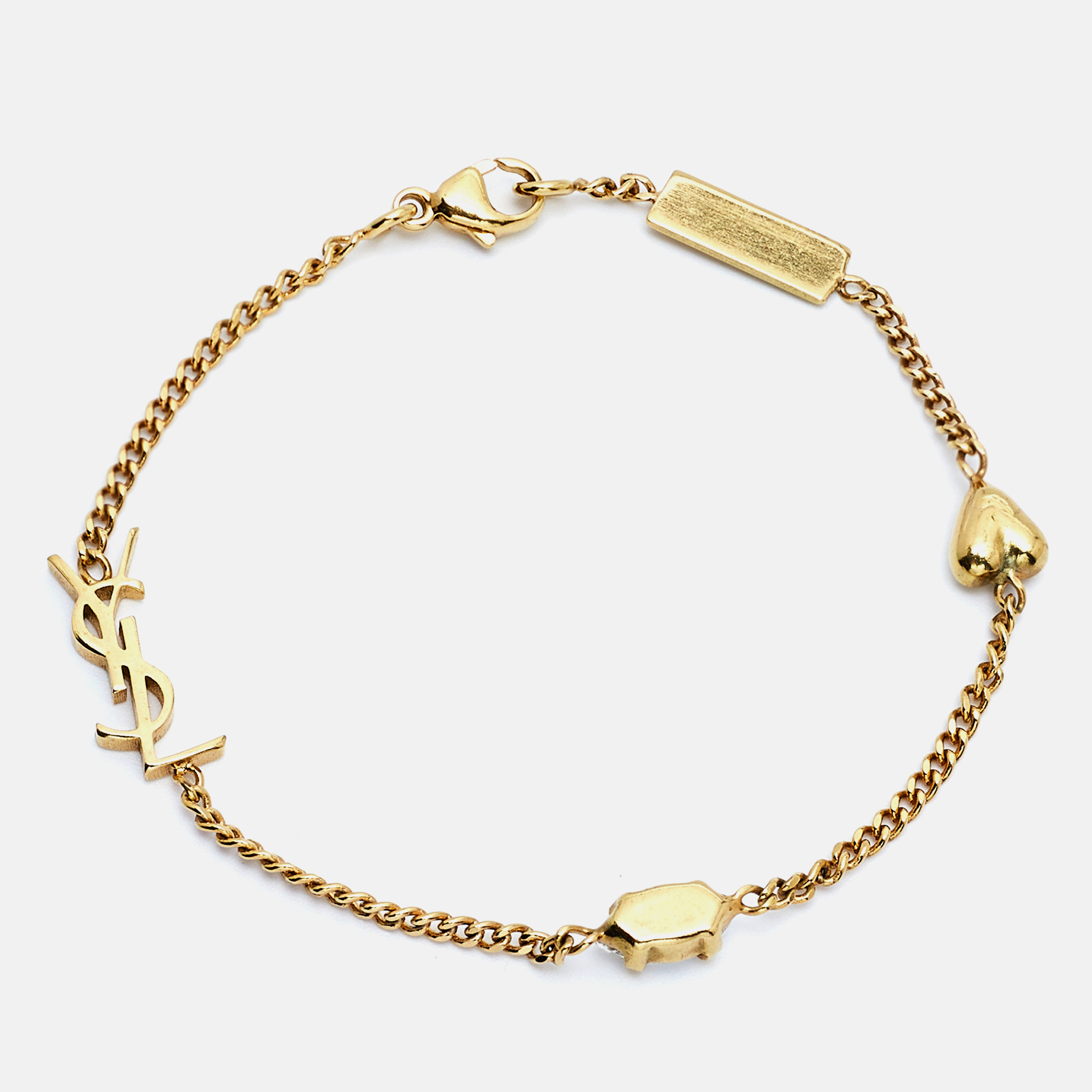 

Saint Laurent Paris Opyum Crystal Gold Tone Bracelet