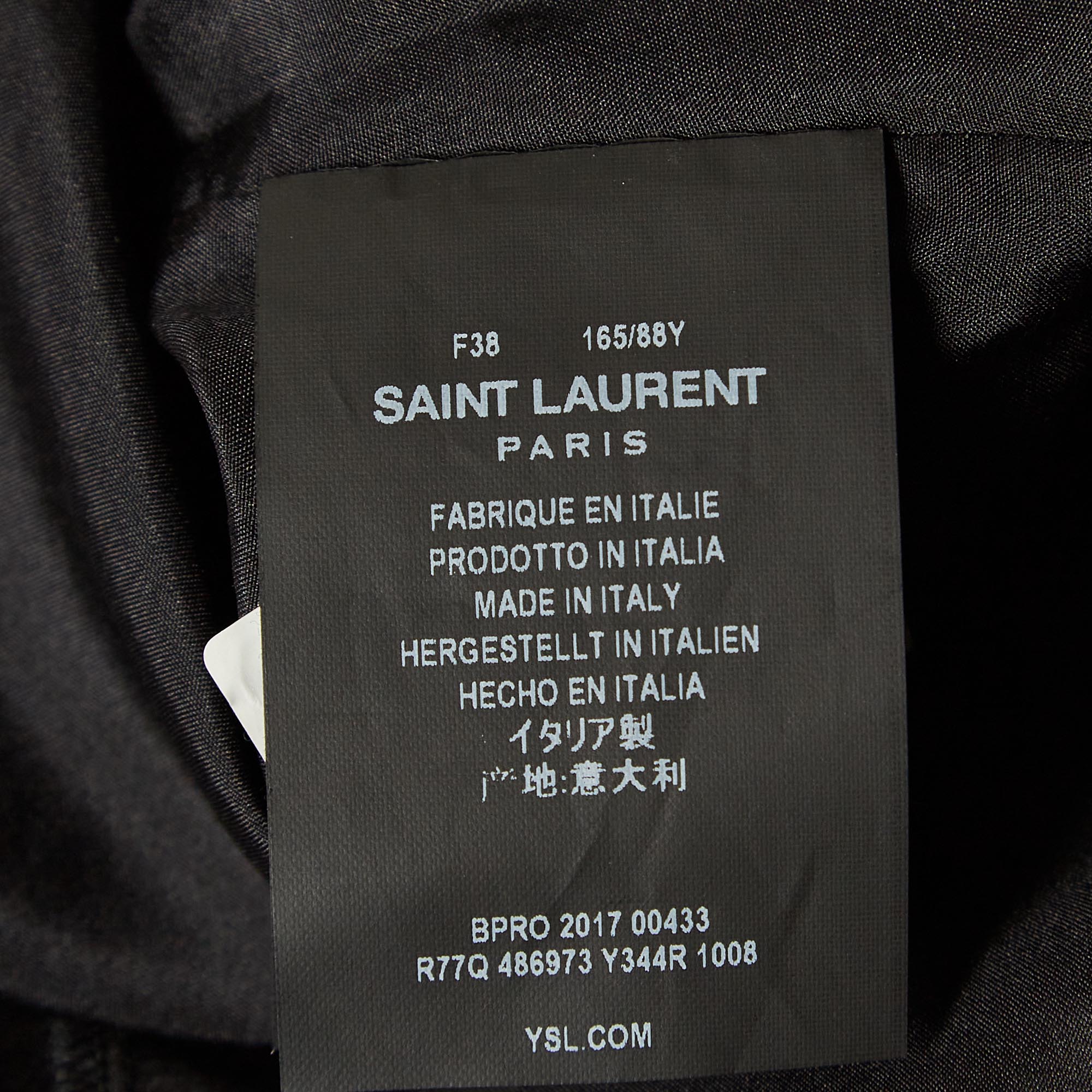 Saint Laurent Black Heart And Fire Print Silk V-Neck Mini Dress M