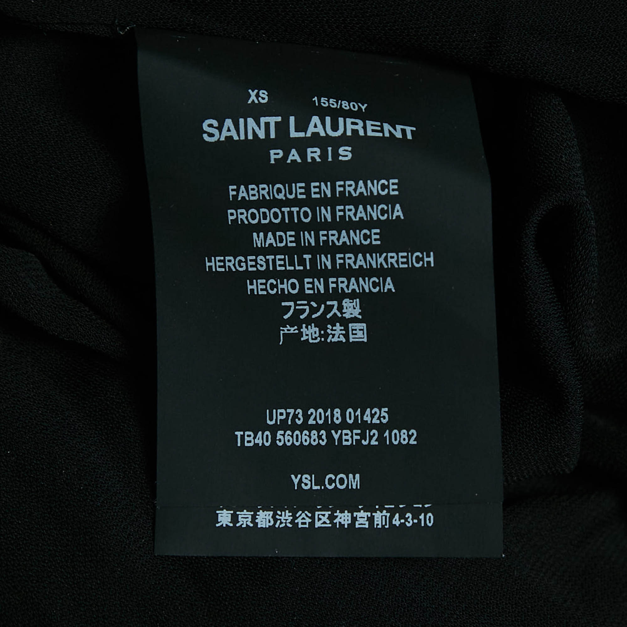 Saint Laurent Paris Metallic Lurex Jersey Backless Mini Dress XS