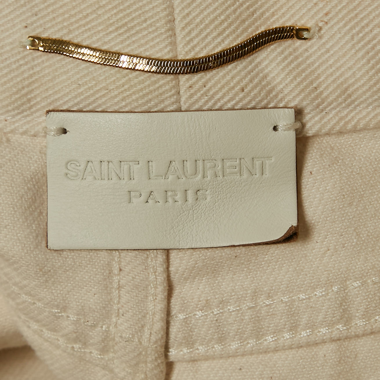 Saint Laurent Paris Cream Denim Mini Skirt S