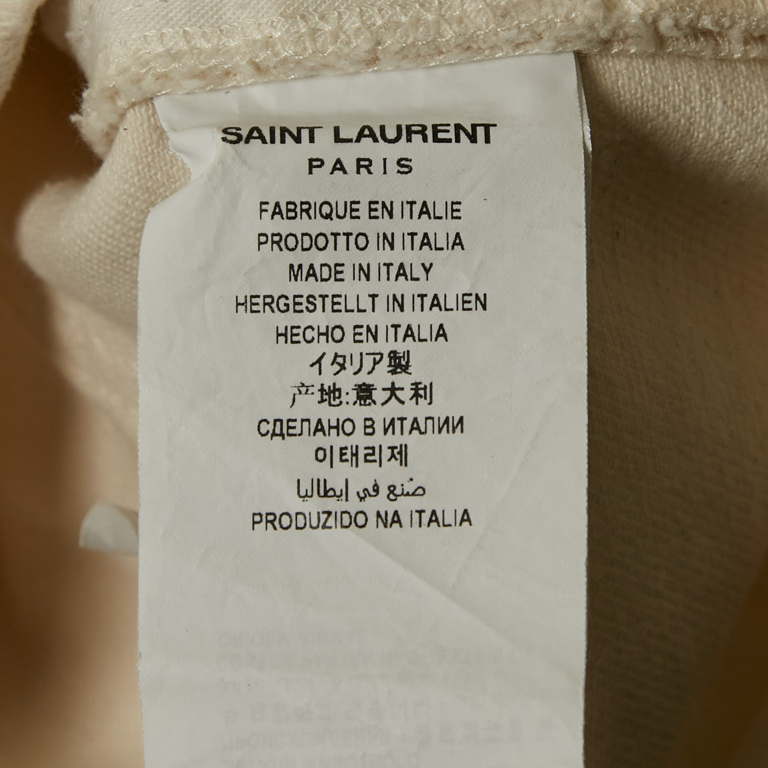 Saint Laurent Paris Cream Denim Mini Skirt S