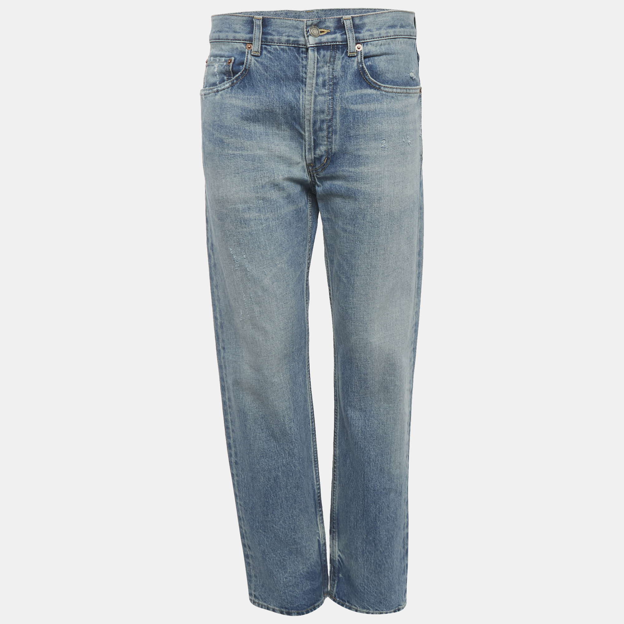 Saint Laurent Blue Denim Ripped High Rise Jeans M/Waist 28"
Saint Laurent Blue Denim Ripped High Rise Jeans M/Waist 28"