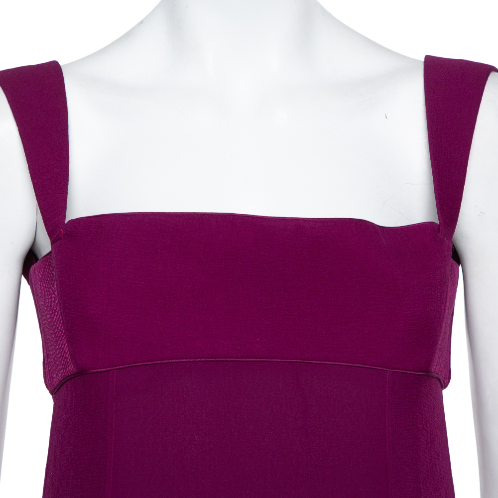 Yves Saint Laurent Edition Soir Purple Silk Chiffon Sleeveless Gown S