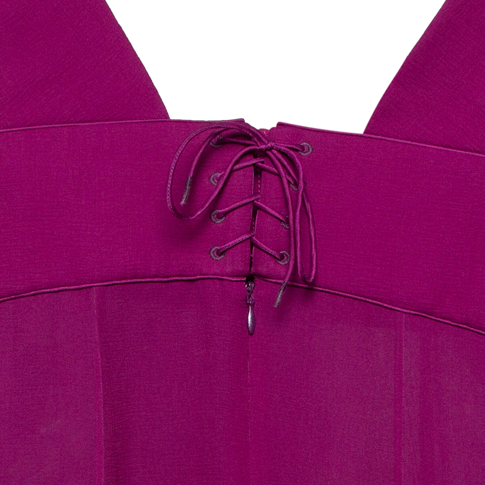 Yves Saint Laurent Edition Soir Purple Silk Chiffon Sleeveless Gown S