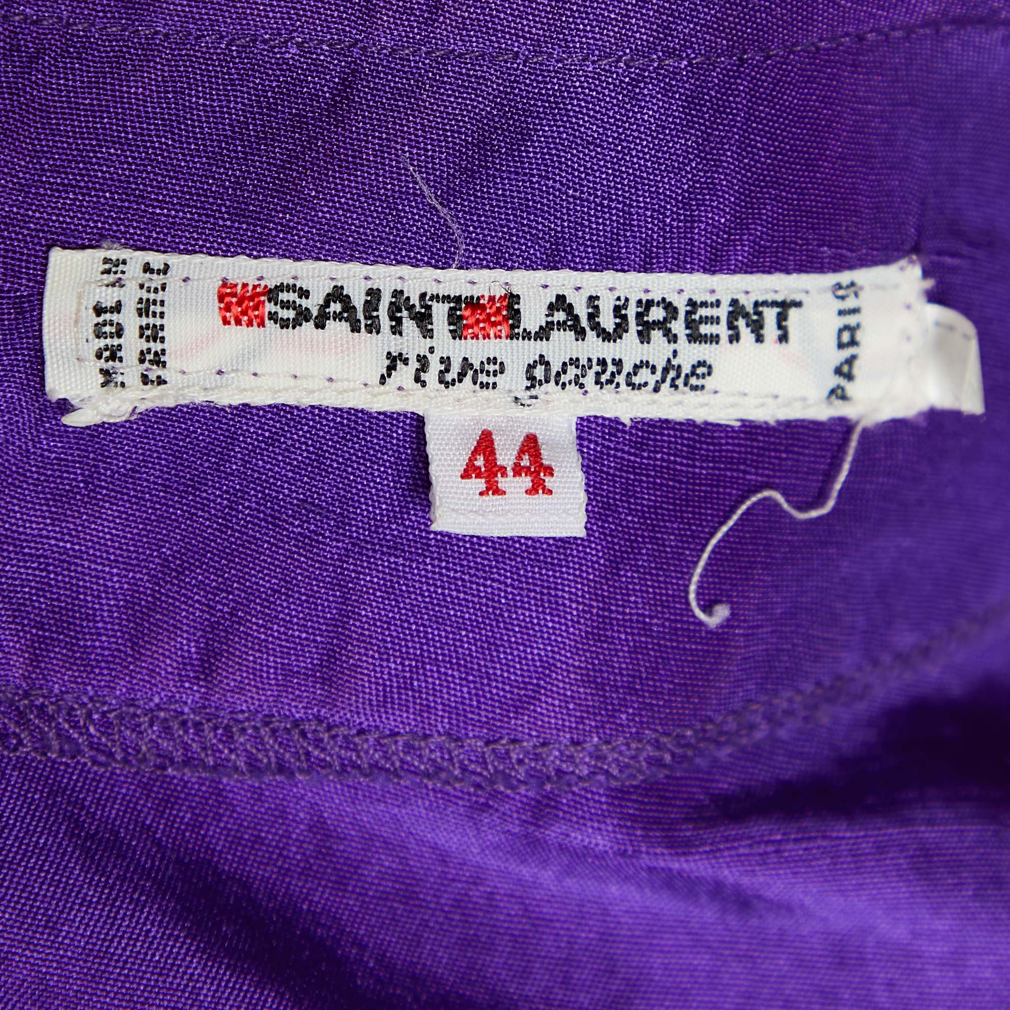 Saint Laurent Rive Gauche Purple Silk Top L