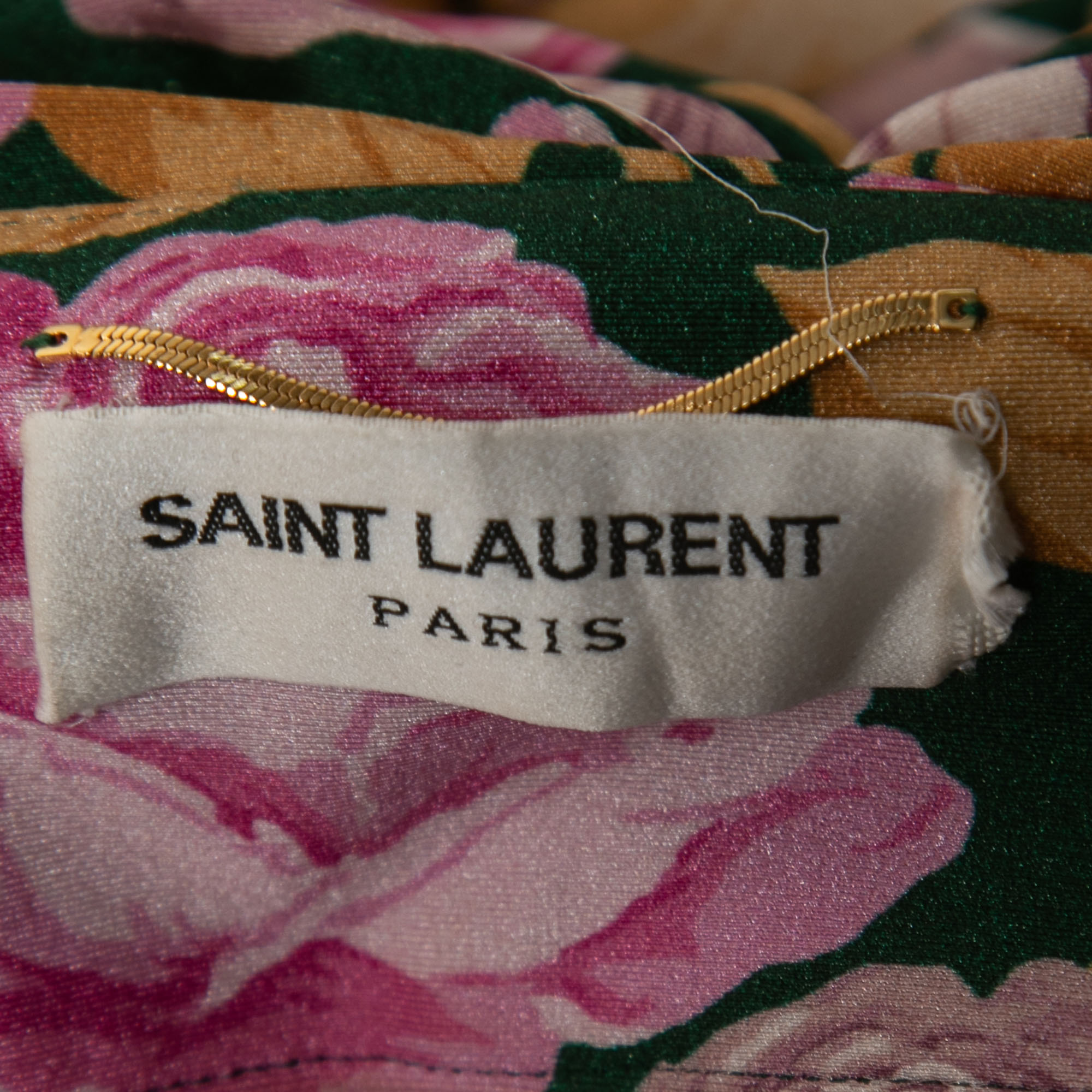 Saint Laurent Multicolor Floral Print Stretch Jersey Halter Neck Jumpsuit S