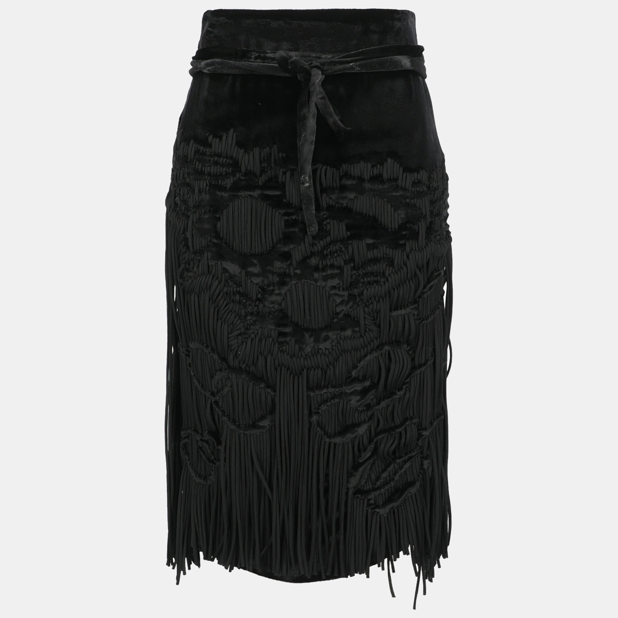 Saint Laurent  Women's Fabric Midi Skirt - Black - S