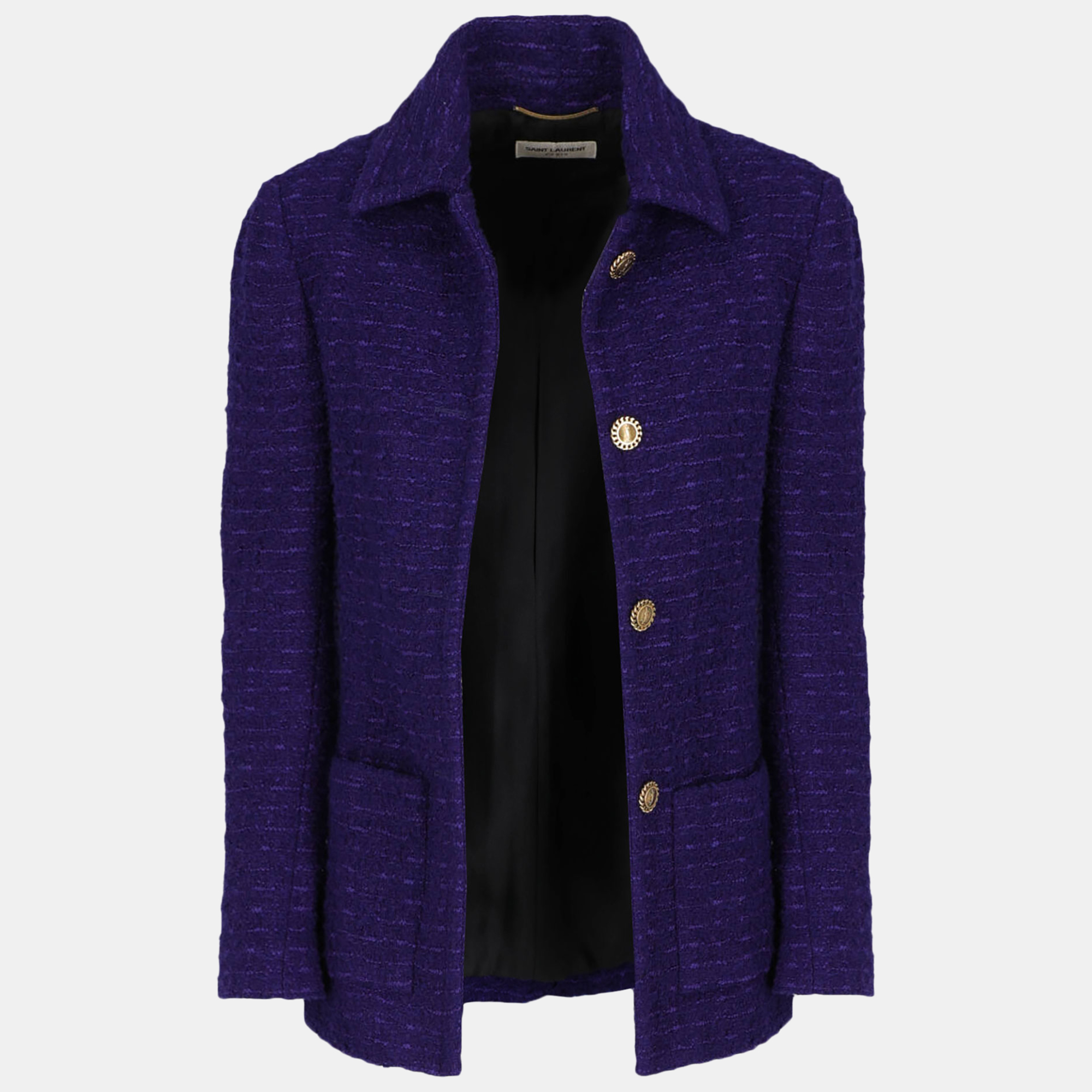 Saint Laurent  Women's Wool Blazer - Purple - S