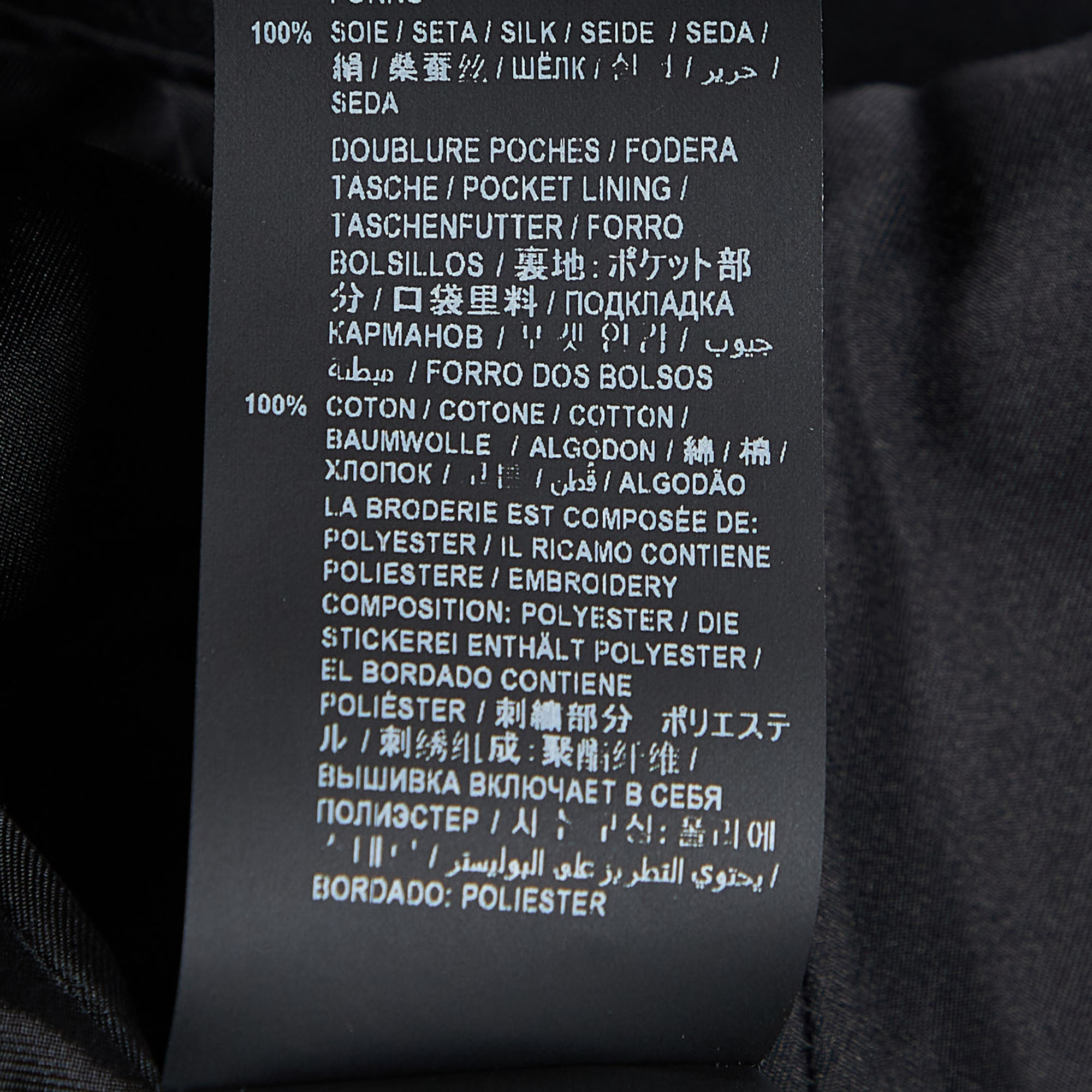 Saint Laurent Paris Black Wool Anchor Detail Single Breasted Blazer L