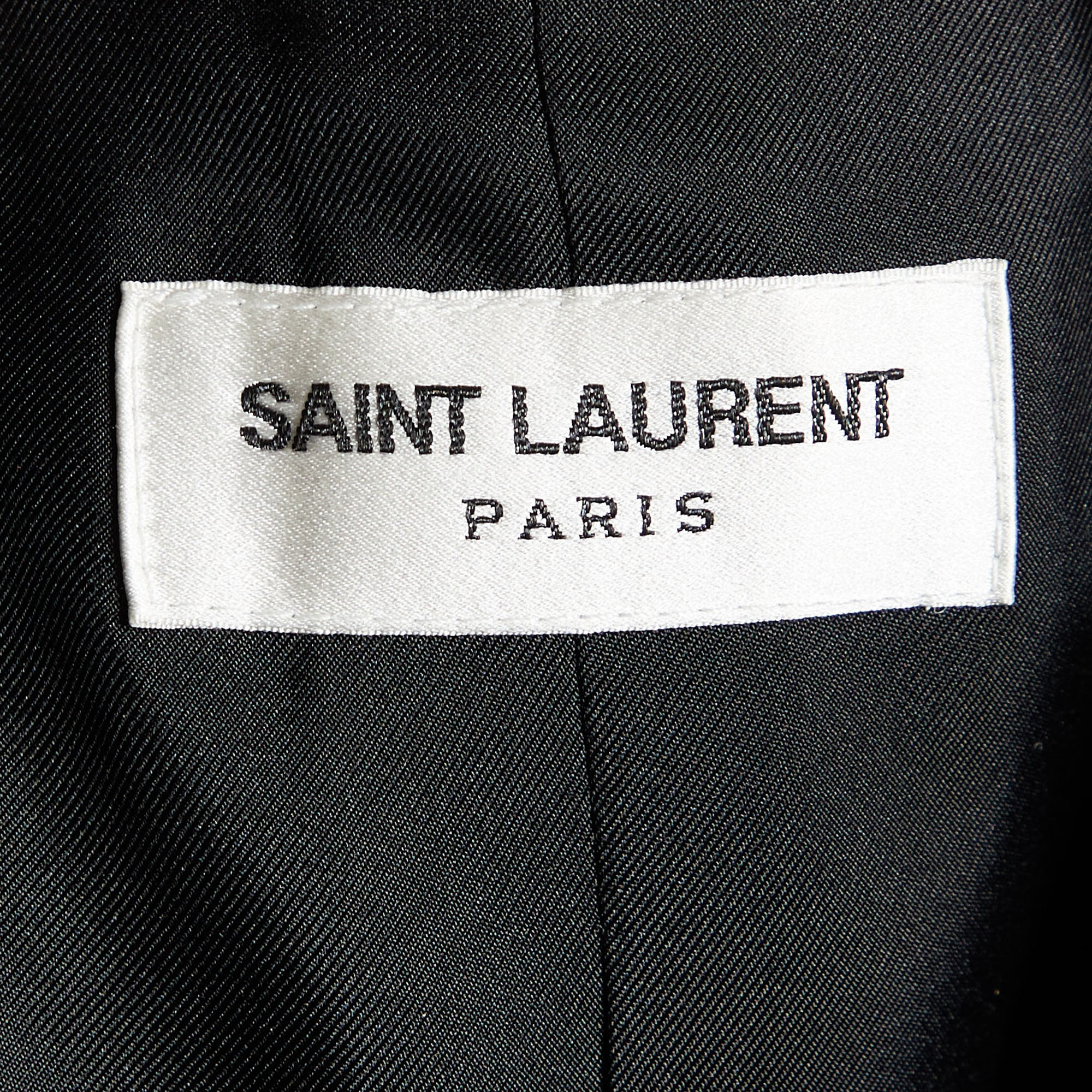 Saint Laurent Paris Black Wool Anchor Detail Single Breasted Blazer L